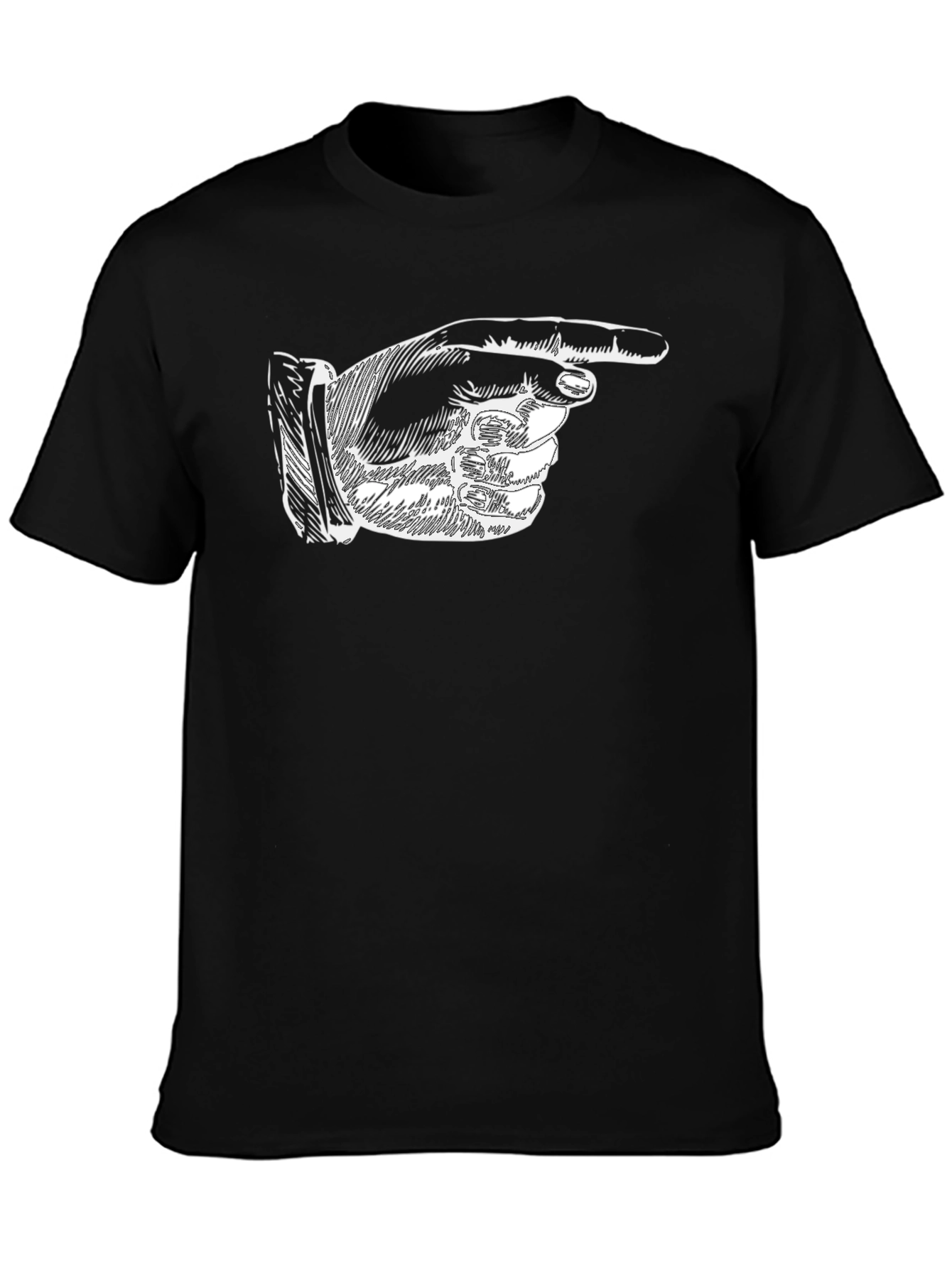 Pointing Finger Graphic T-Shirt - Classic Black Tee