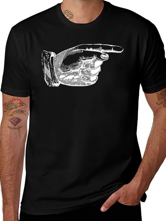 Pointing Finger Graphic T-Shirt - Classic Black Tee