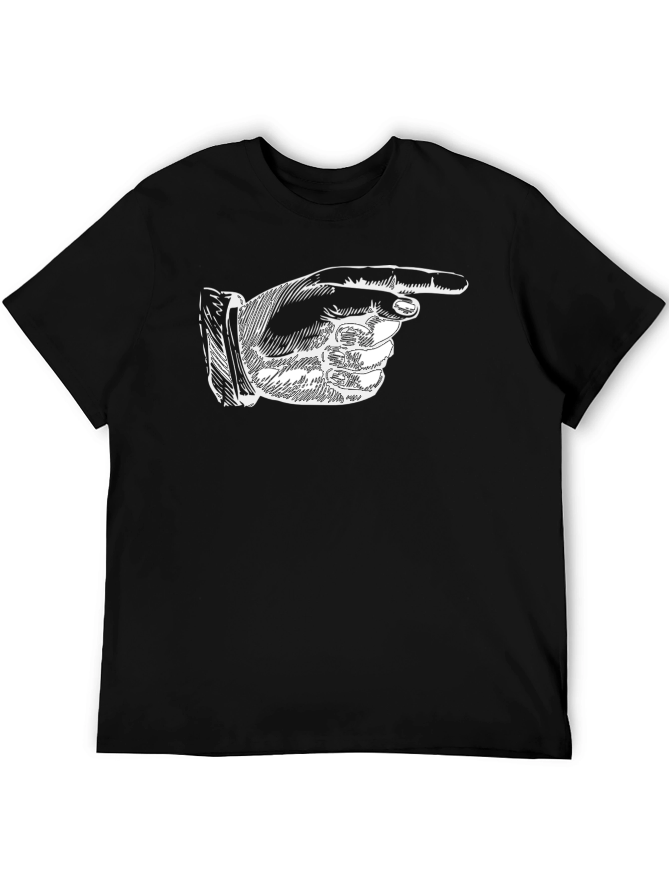 Pointing Finger Graphic T-Shirt - Classic Black Tee