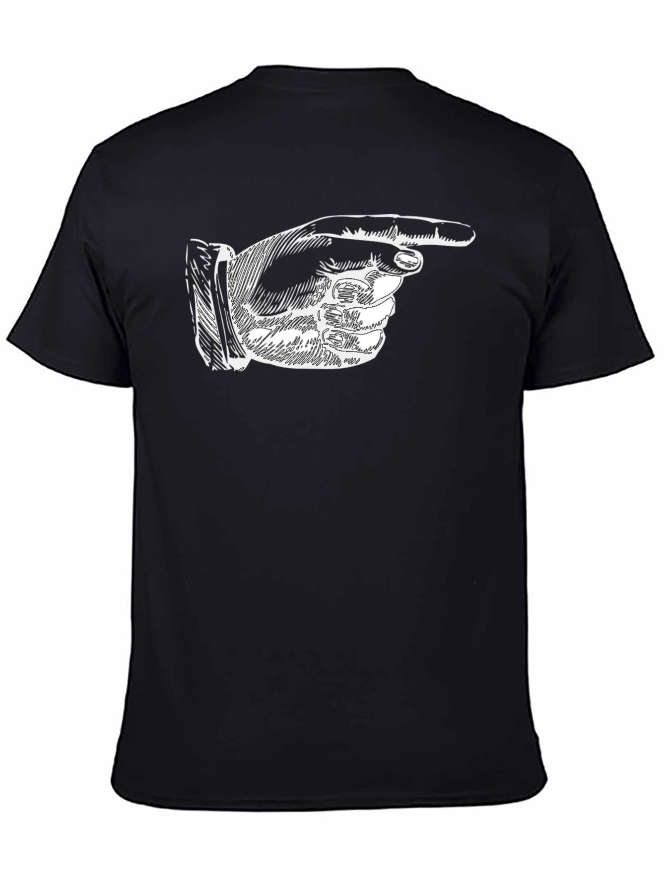 Pointing Finger Graphic T-Shirt - Classic Black Tee