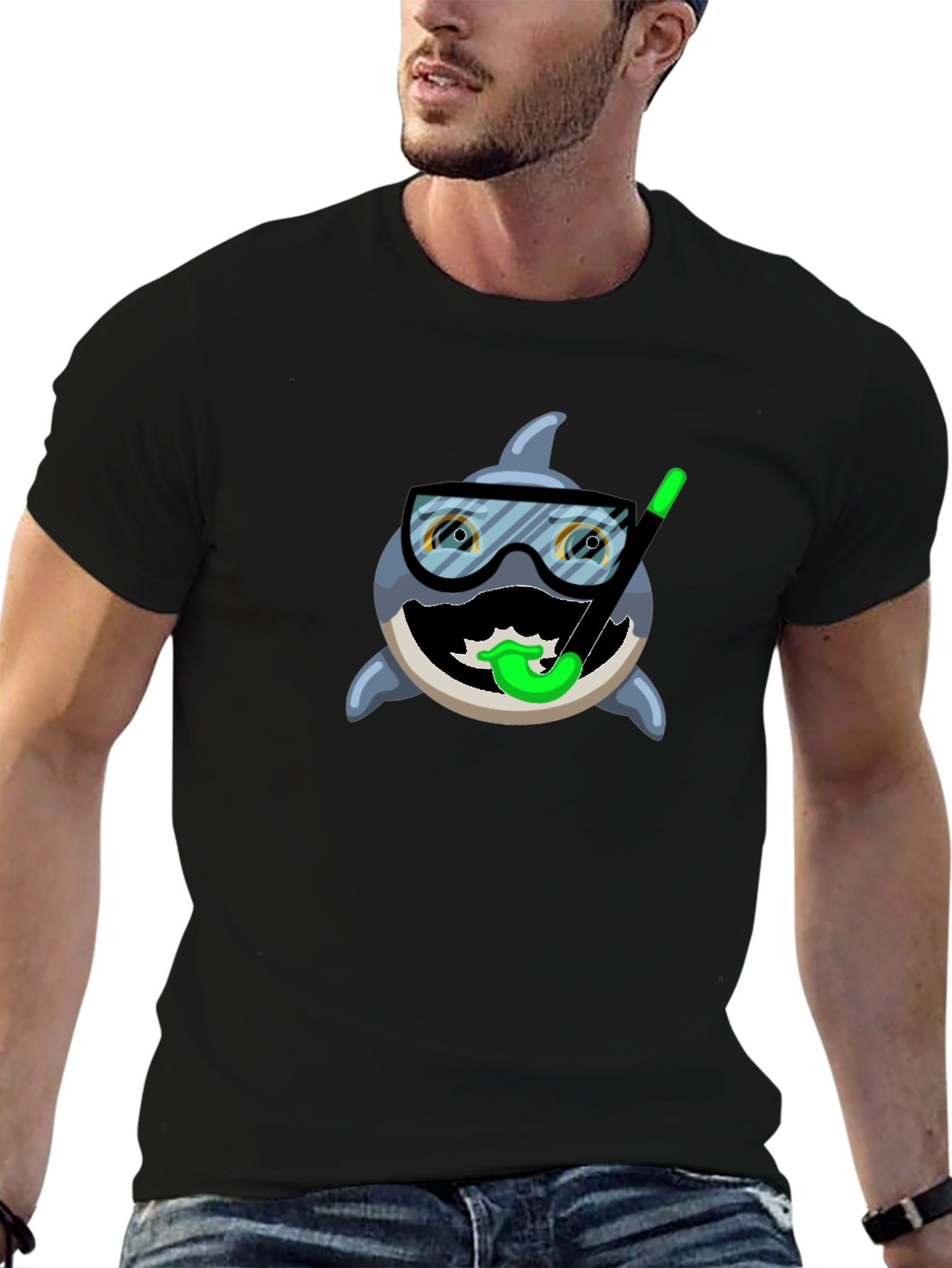 Funny Shark Snorkel T-Shirt - Unique Design