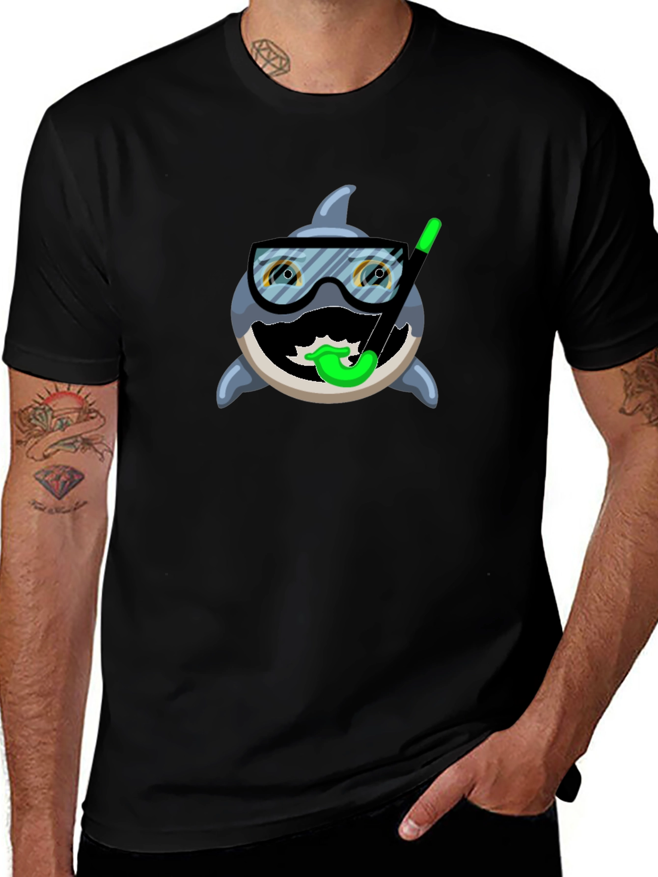 Funny Shark Snorkel T-Shirt - Unique Design