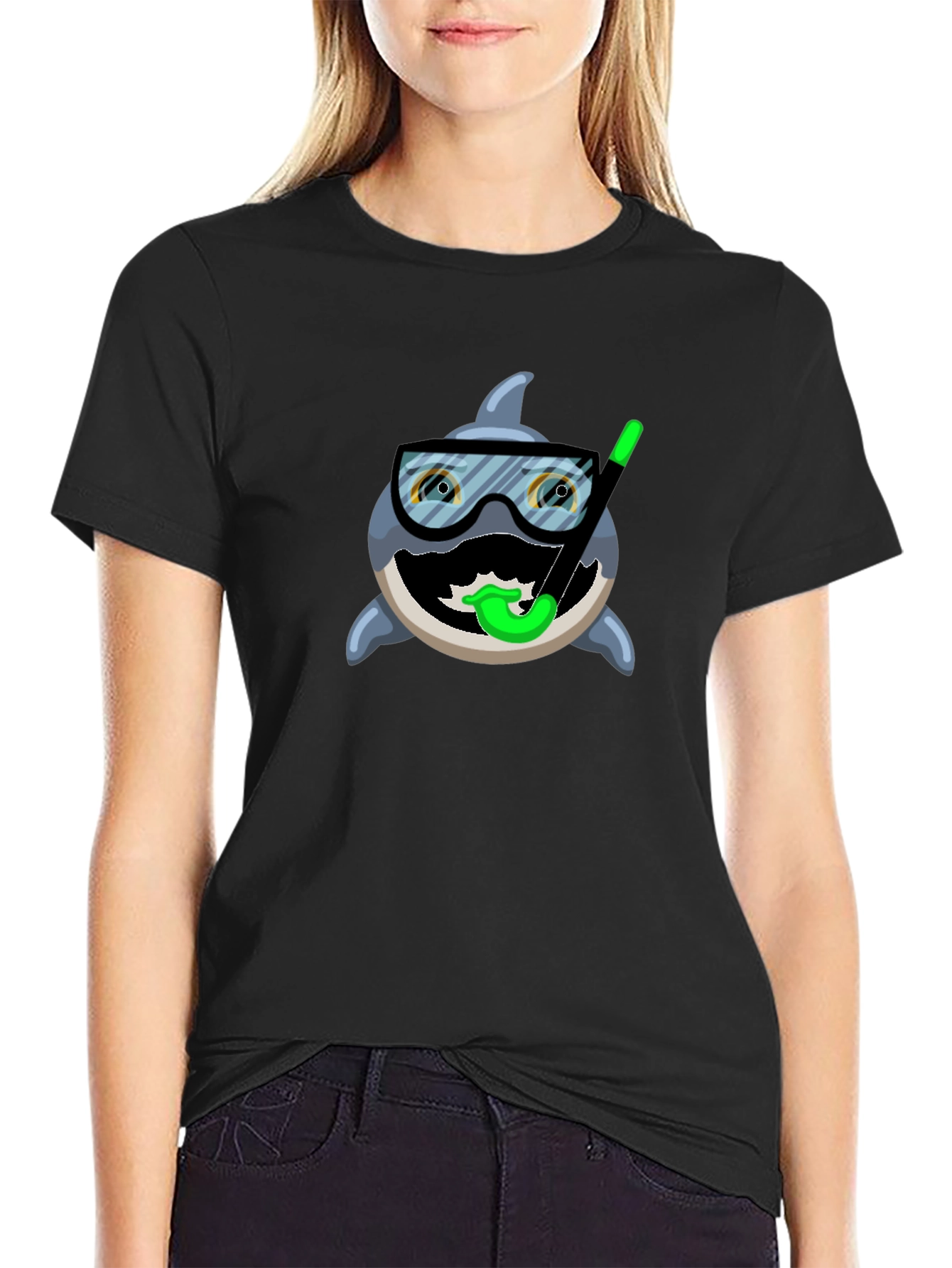Funny Shark Snorkel T-Shirt - Unique Design