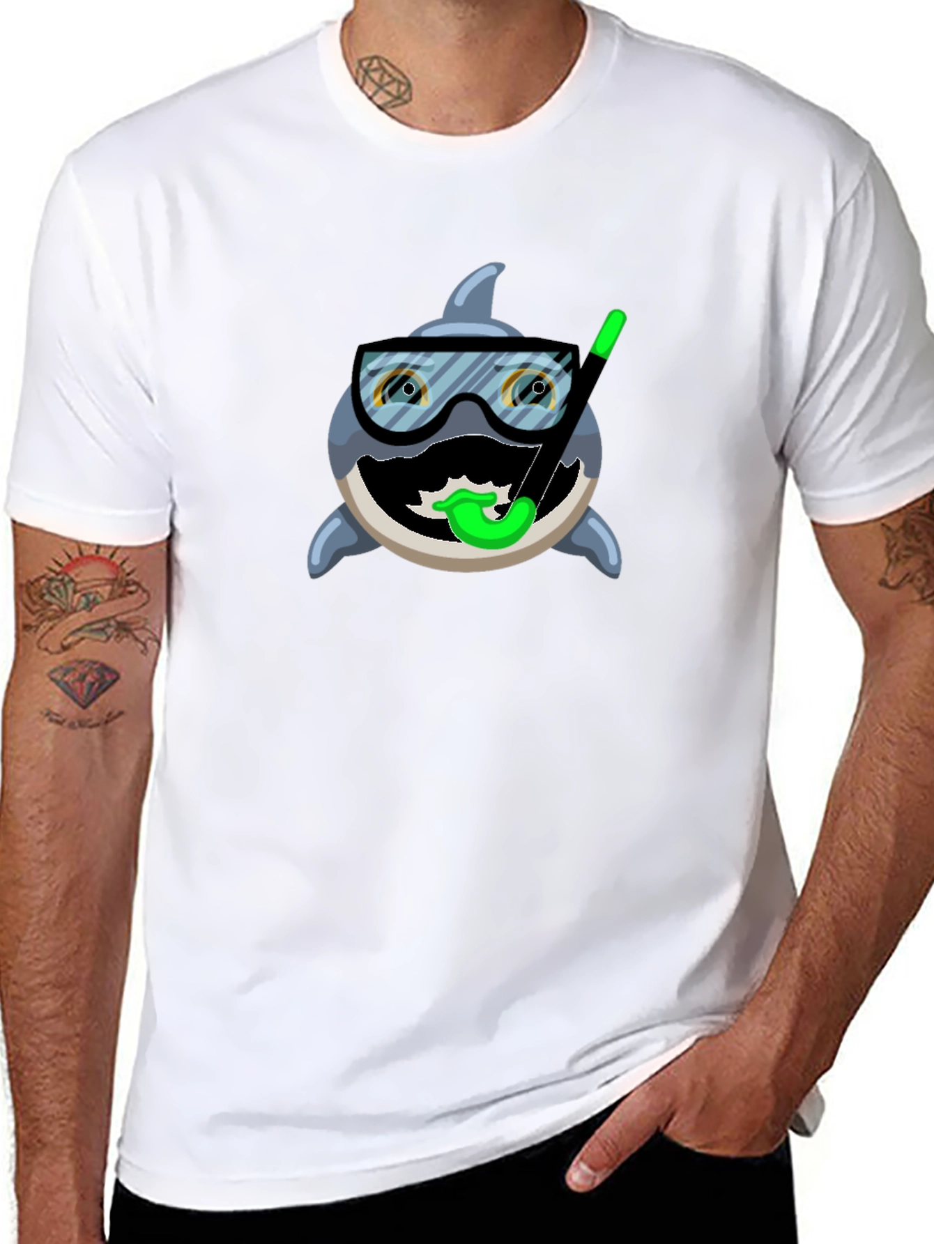 Funny Shark Snorkel T-Shirt - Unique Design