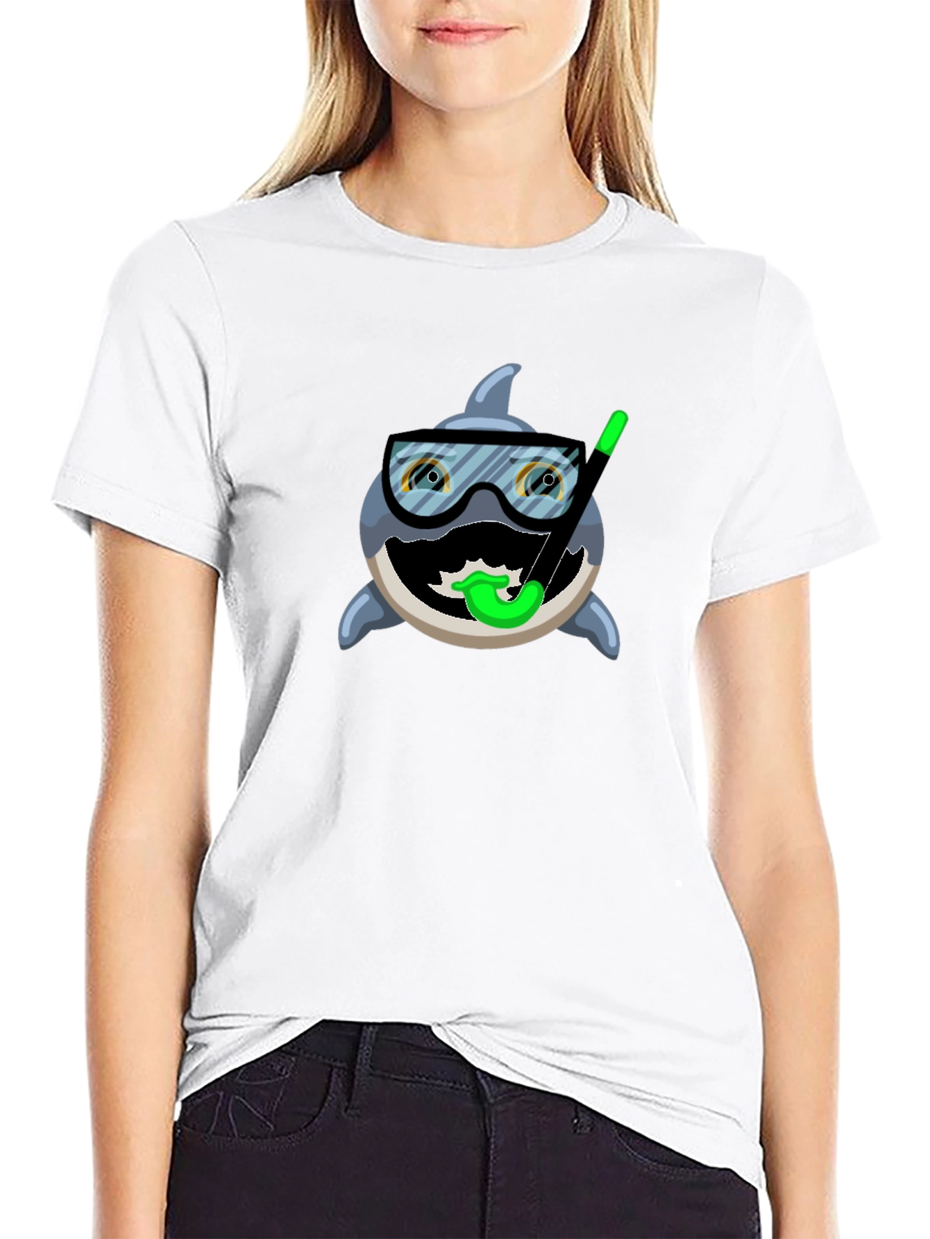 Funny Shark Snorkel T-Shirt - Unique Design