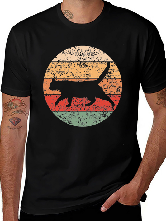 Retro Cat Graphic T-Shirt - Cool Feline Design