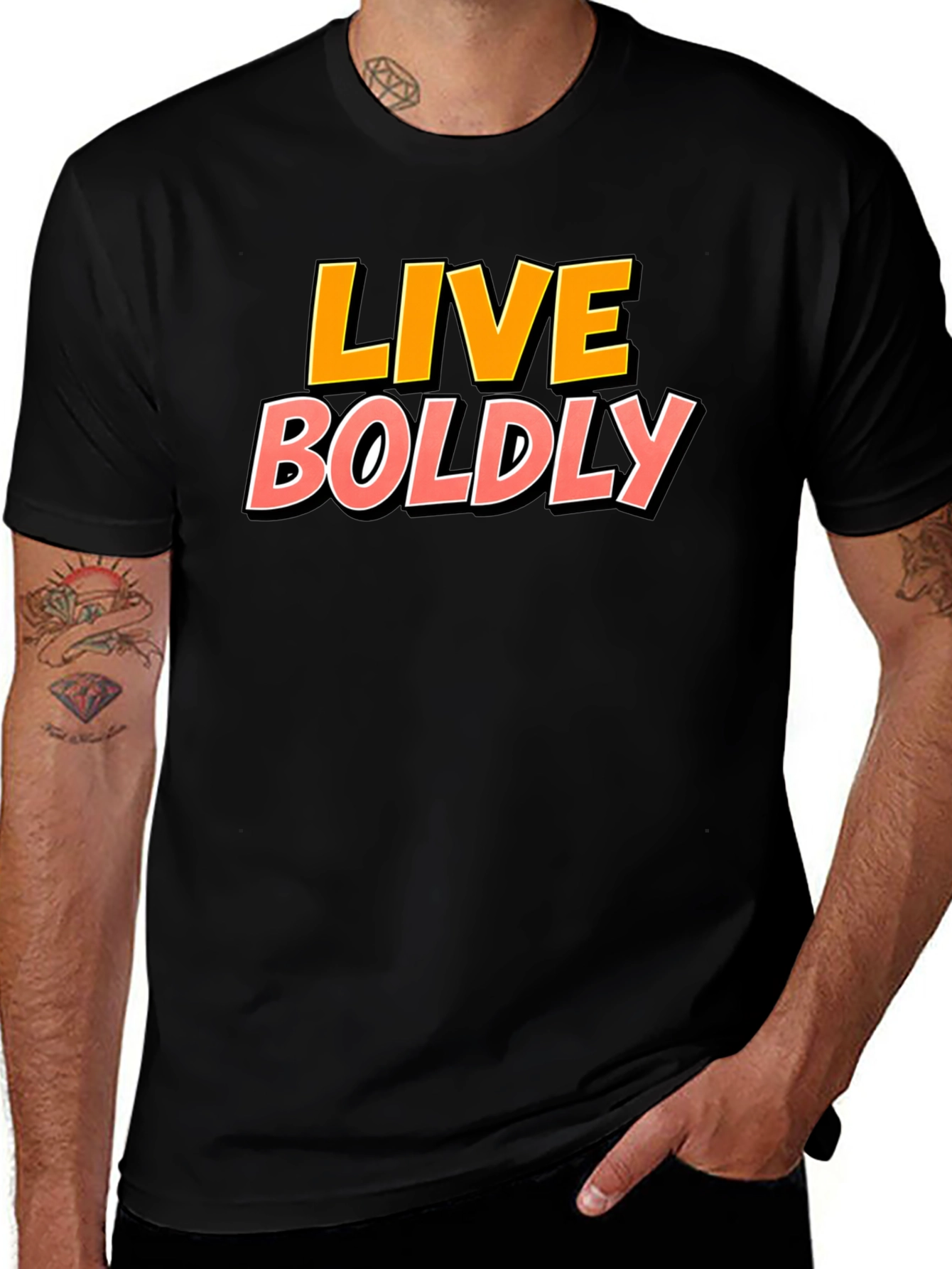 Live Boldly Graphic Tee - Black