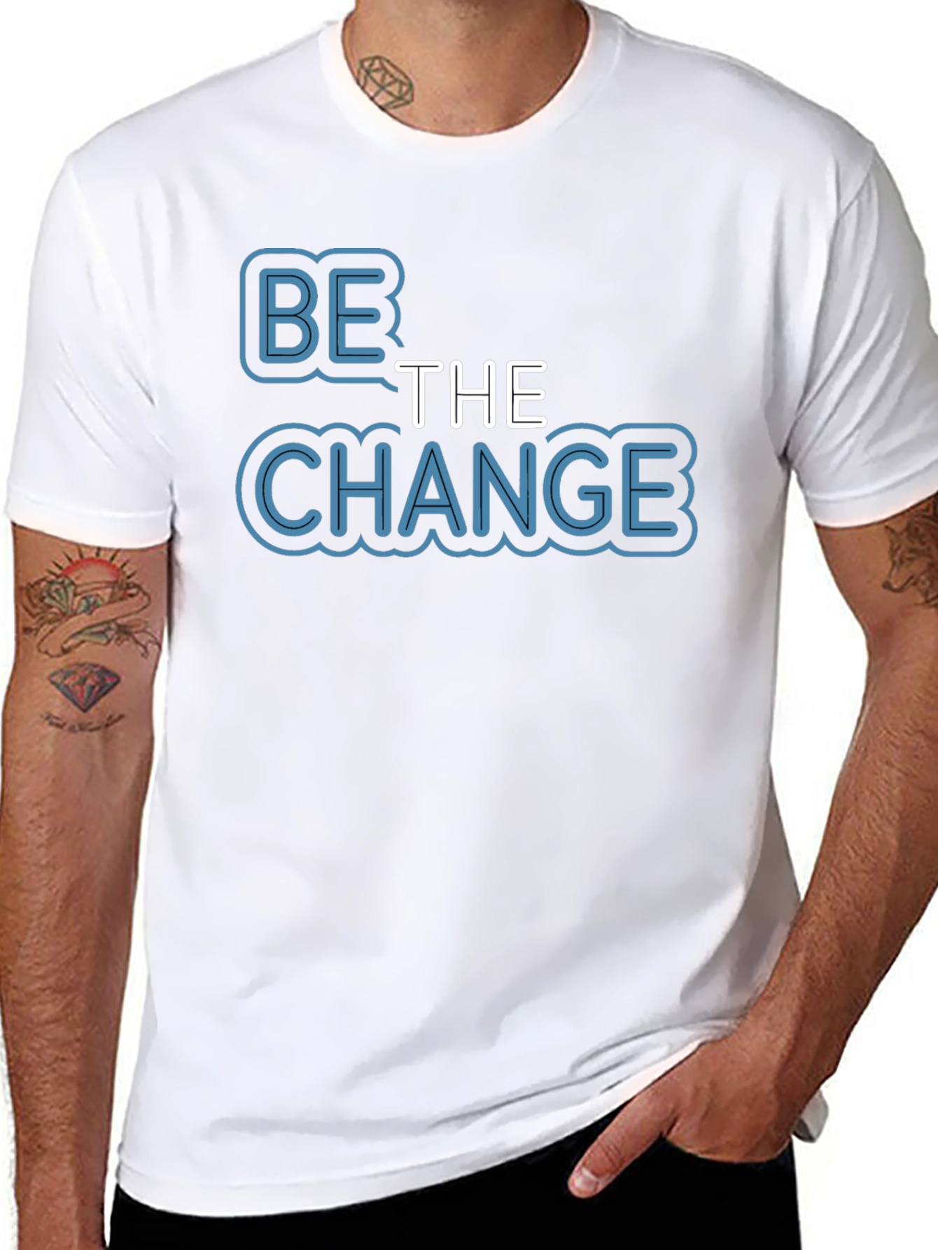 Be The Change T-Shirt - Motivational Black Tee