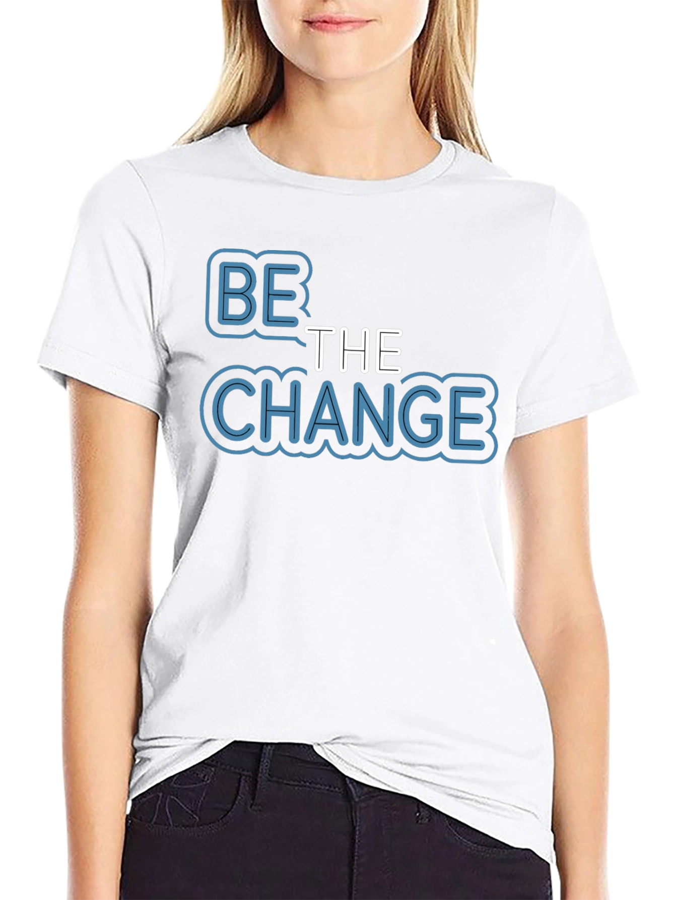 Be The Change T-Shirt - Motivational Black Tee