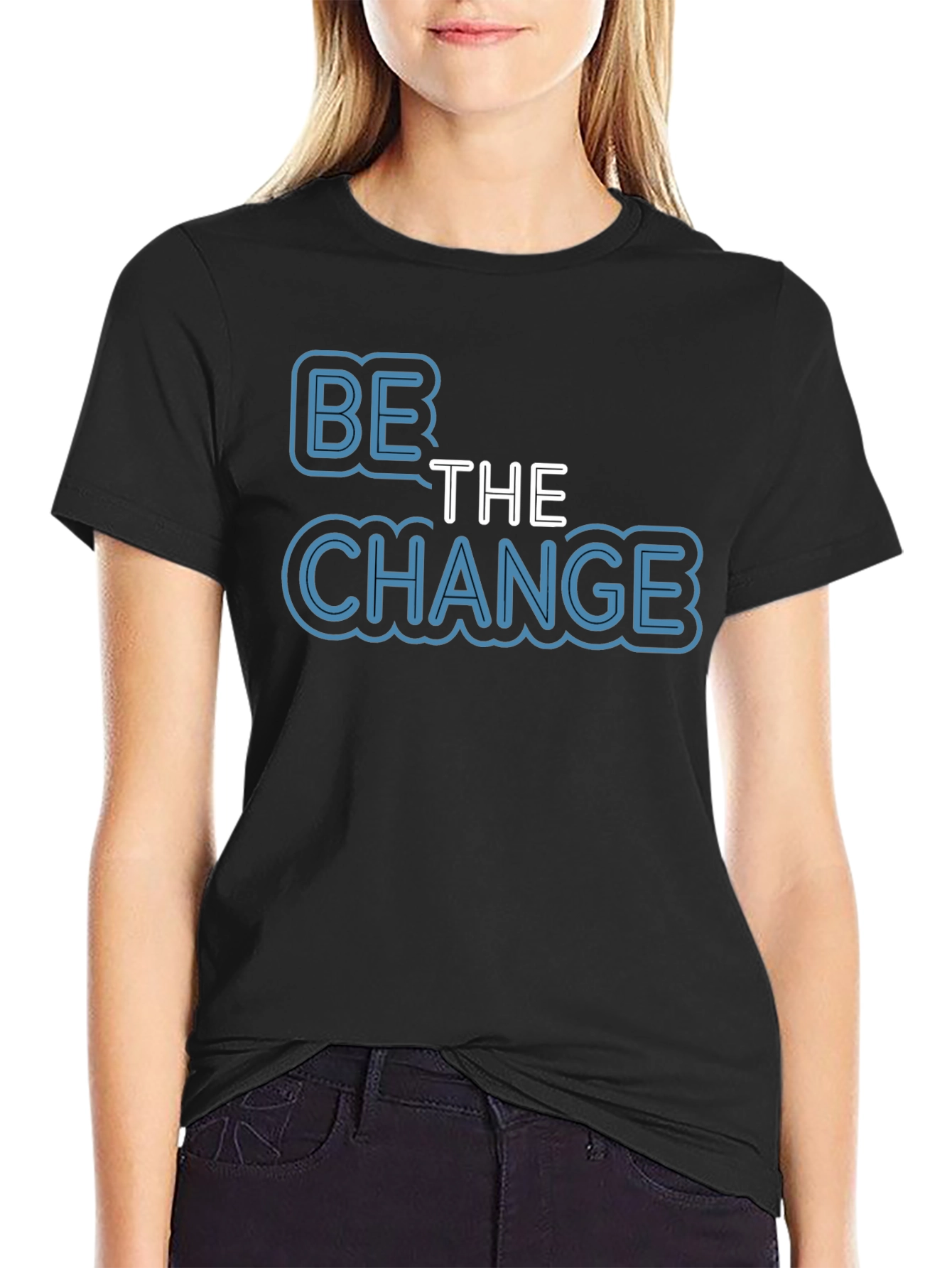 Be The Change T-Shirt - Motivational Black Tee
