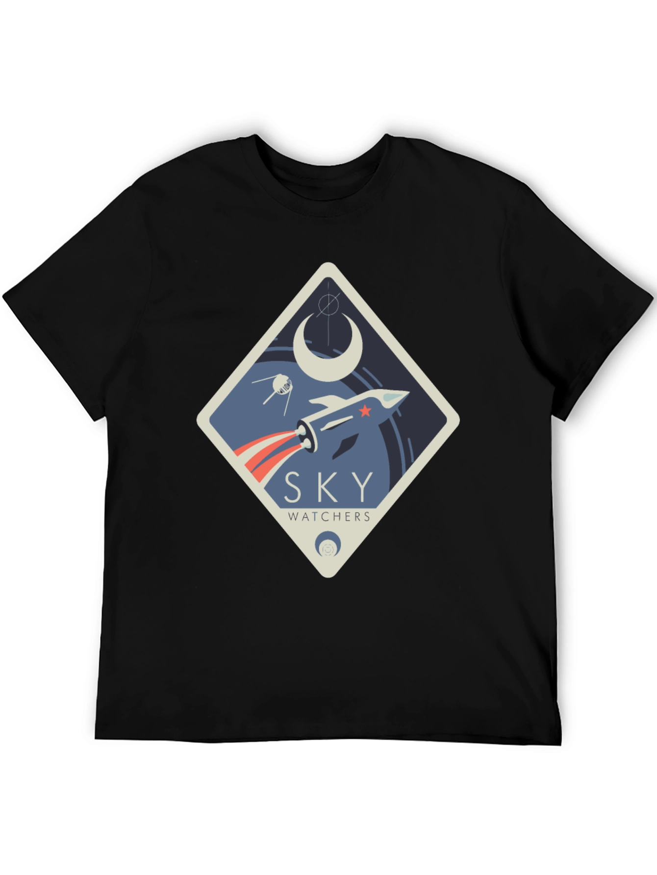 Sky Watchers Graphic Tee - Space Rocket Design