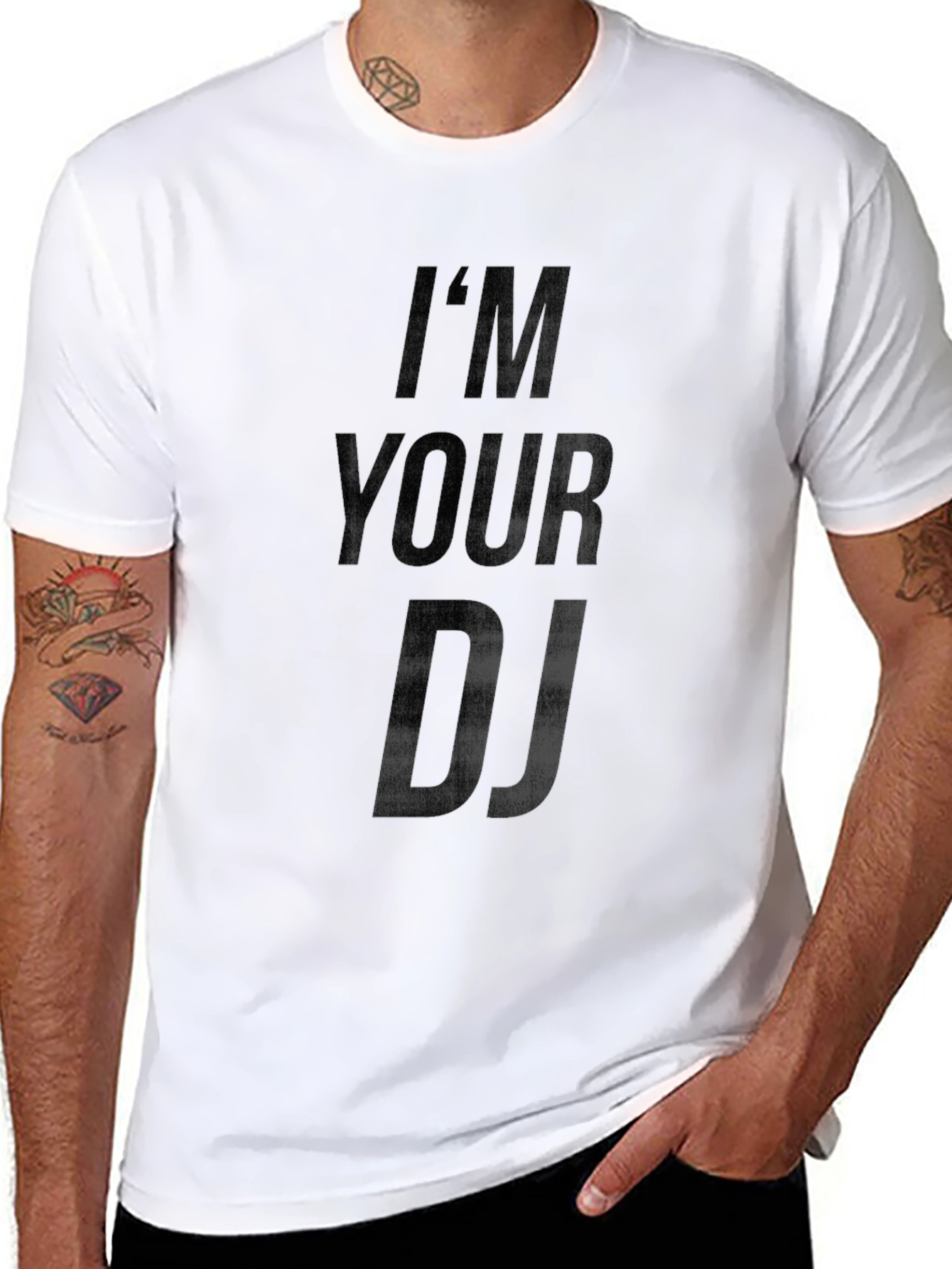 Im Your DJ Graphic Print T-Shirt - Black