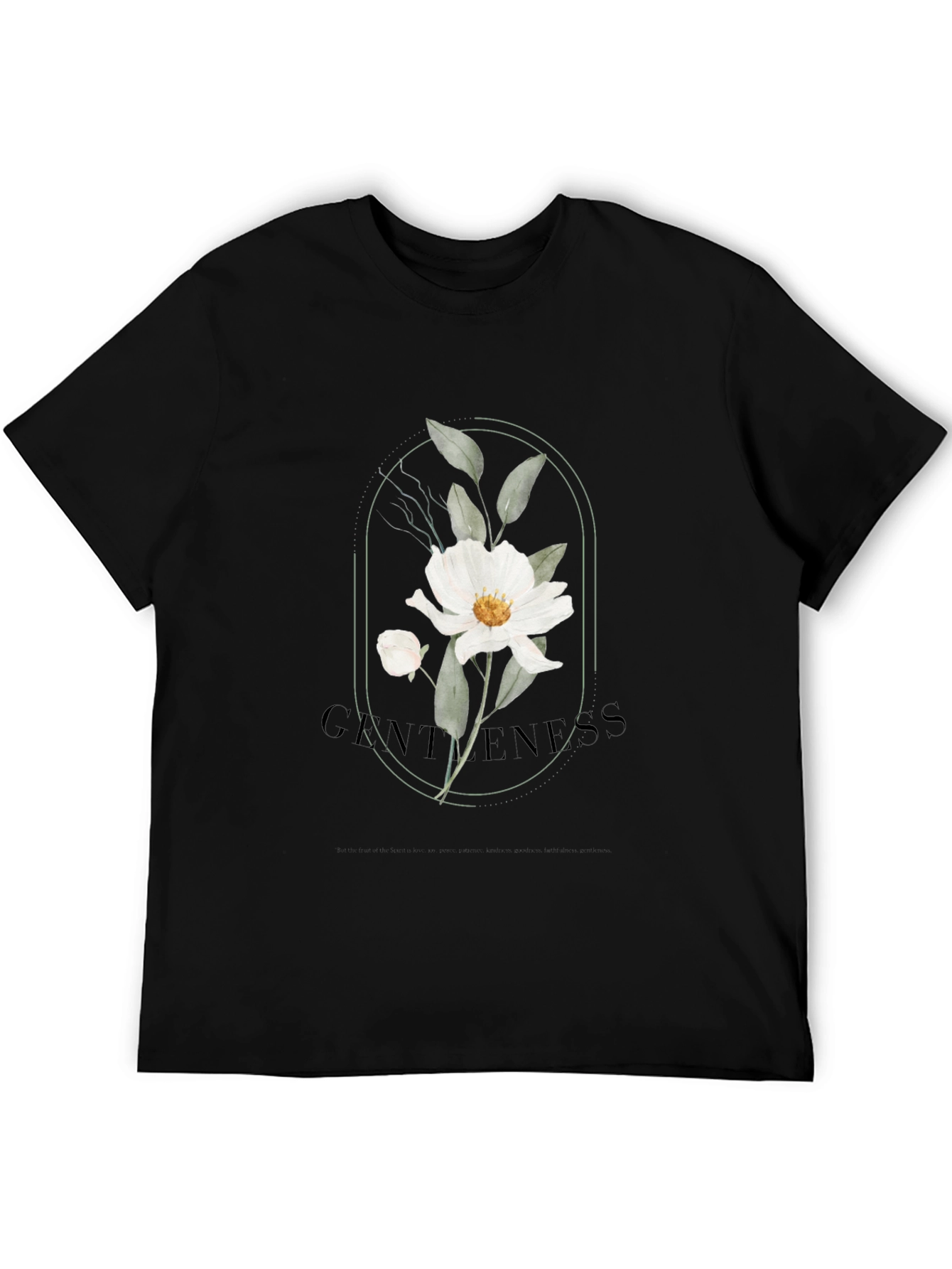 Floral Gentleness Graphic T-Shirt - Black