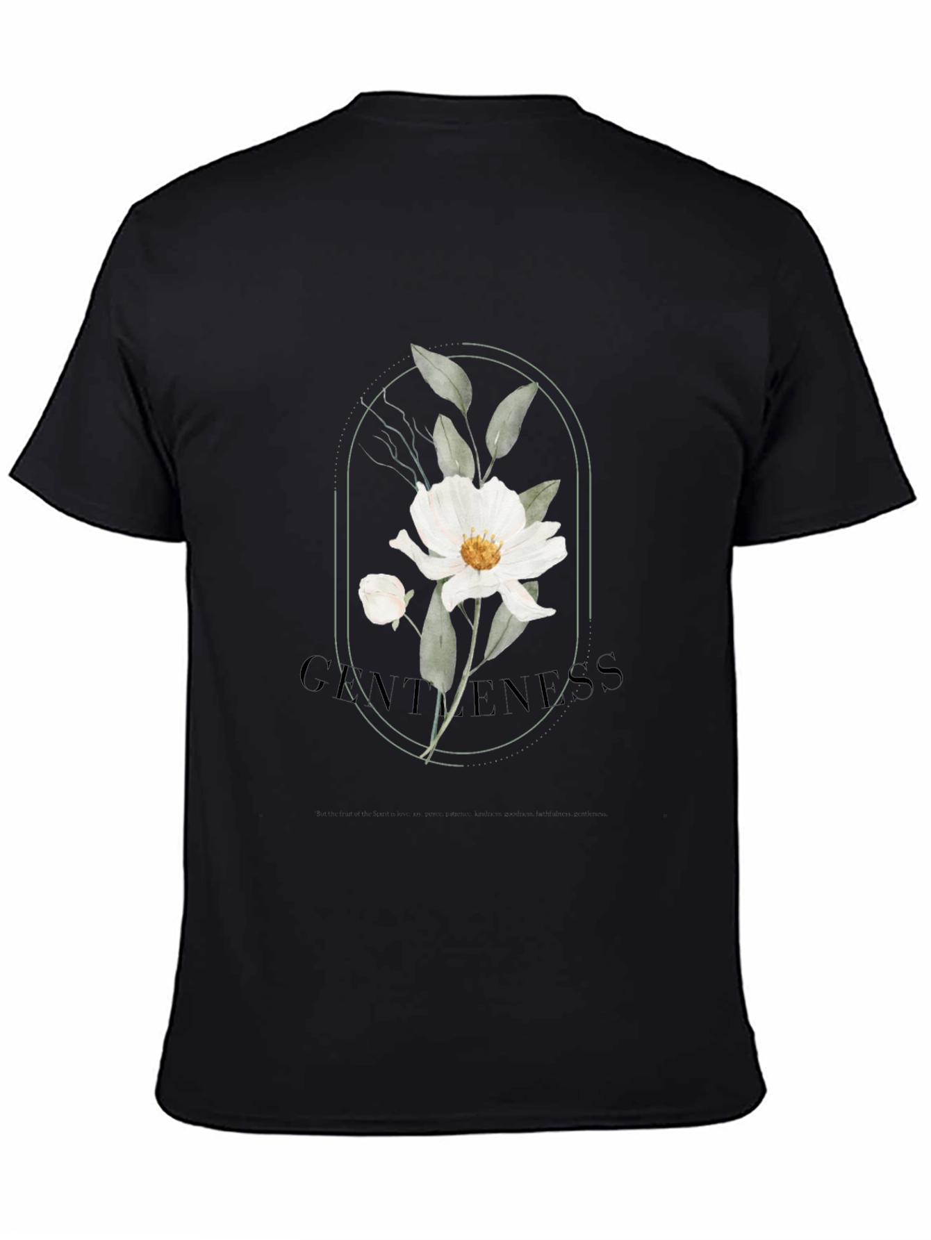 Floral Gentleness Graphic T-Shirt - Black