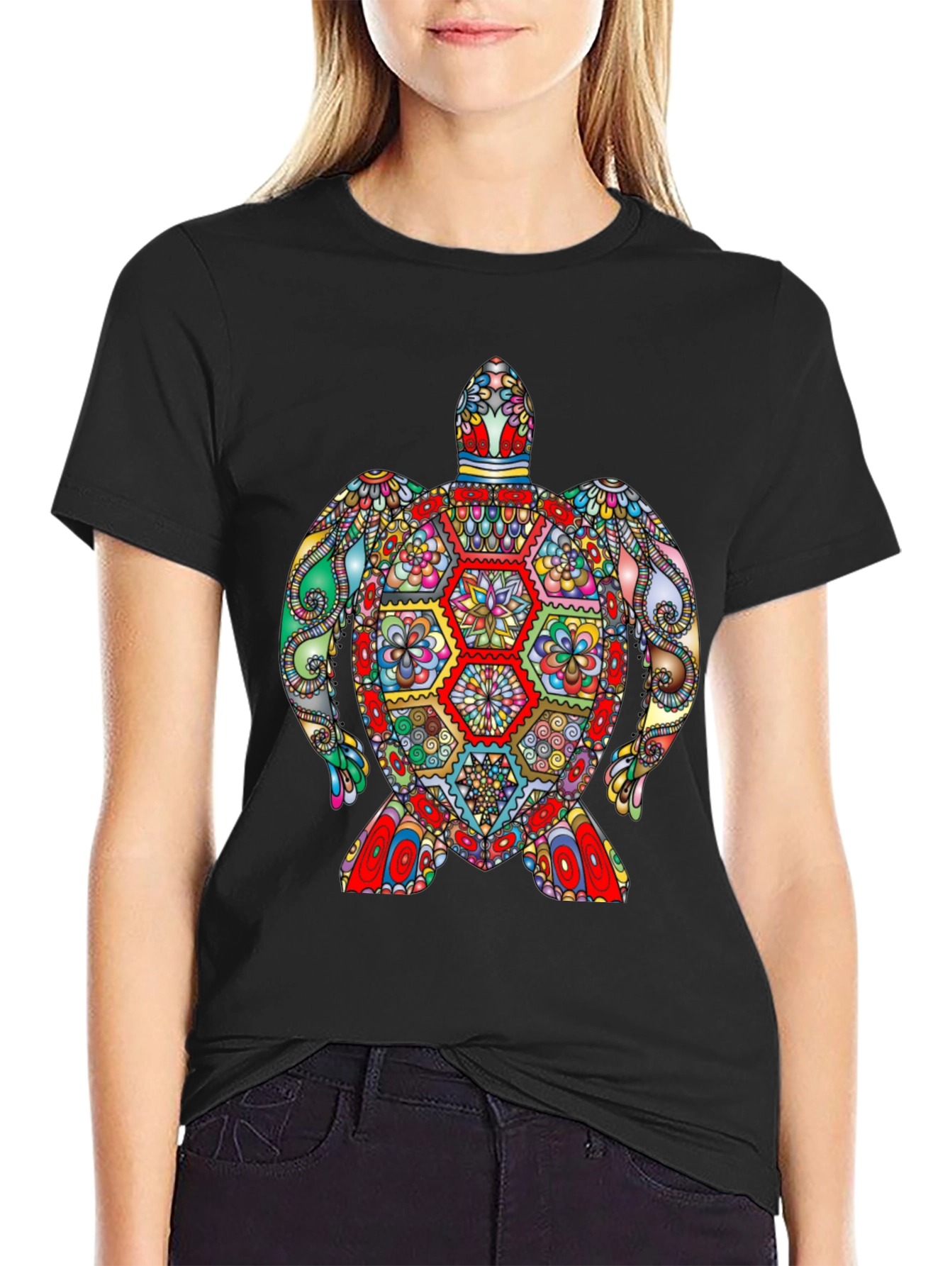 Colorful Turtle Graphic T-Shirt