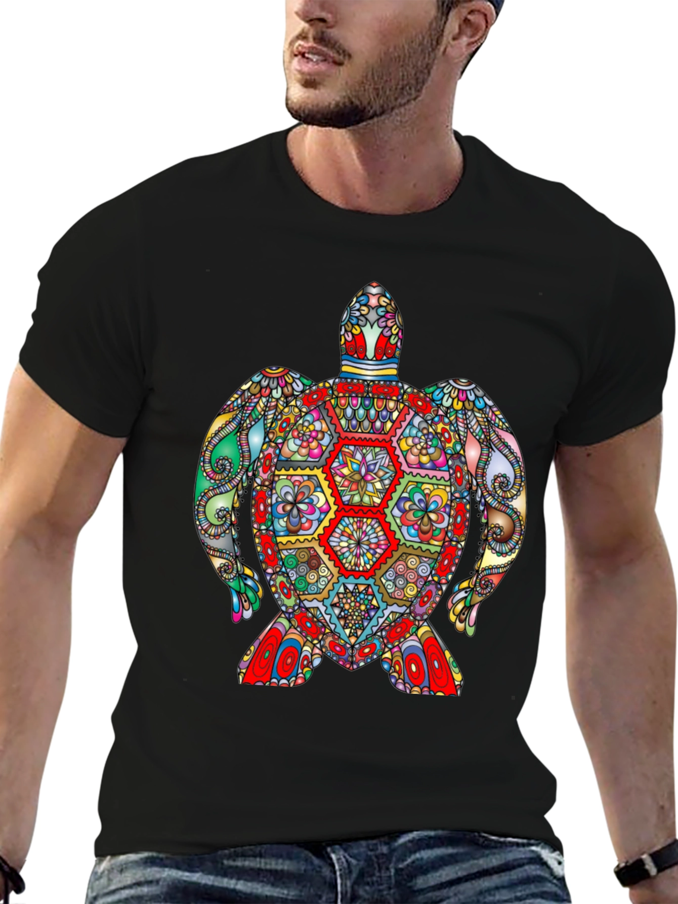 Colorful Turtle Graphic T-Shirt
