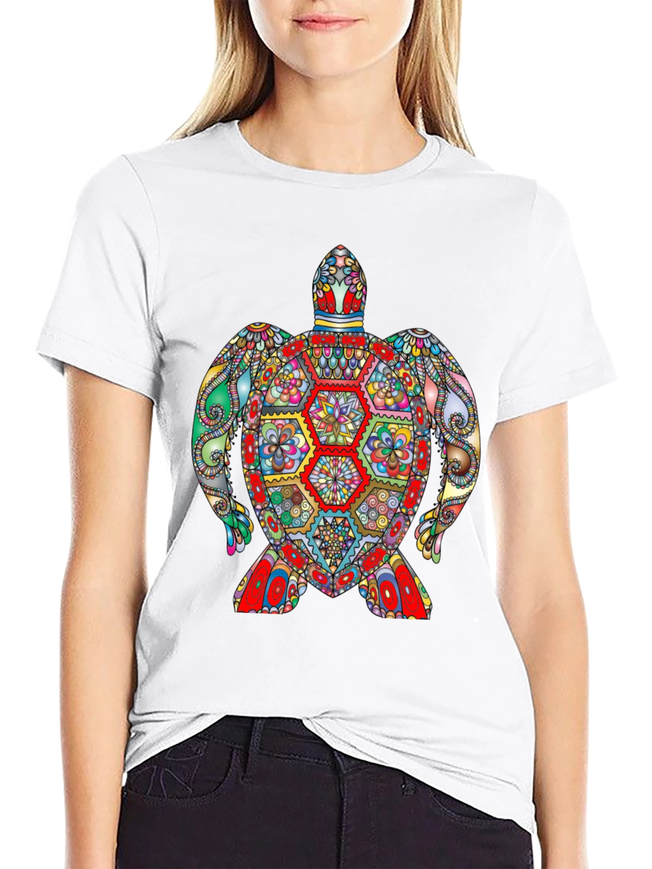 Colorful Turtle Graphic T-Shirt