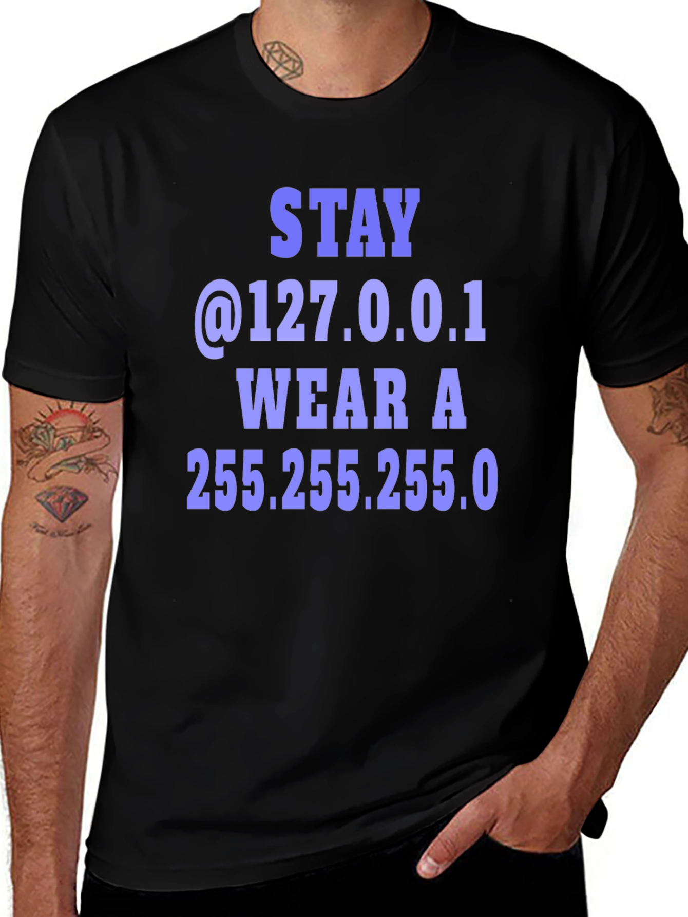 Stay @127.0.0.1 T-Shirt - Geeky Computer Humor Tee
