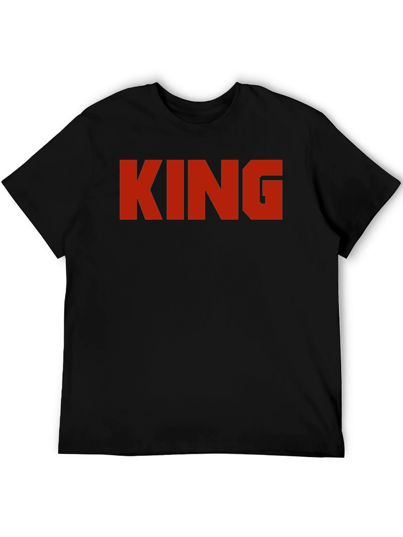 King Graphic Print Black T-Shirt
