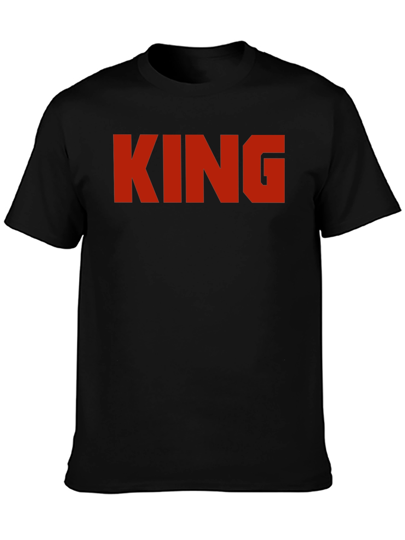 King Graphic Print Black T-Shirt