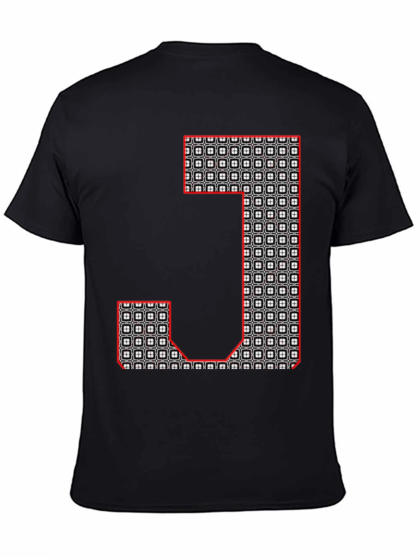 Geometric J Graphic Tee - Black Casual Shirt