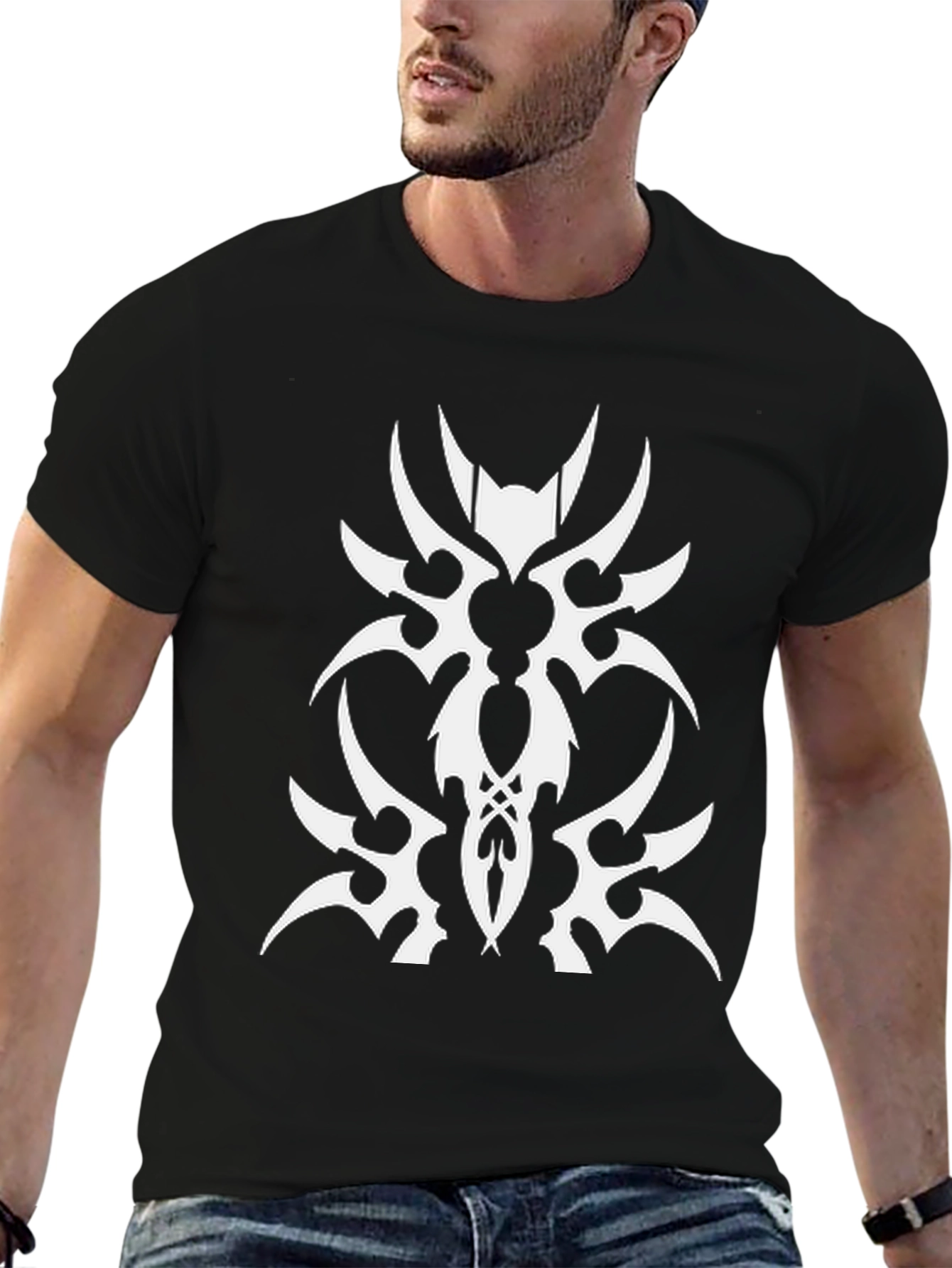 Tribal Art Black T-Shirt - Unique Graphic Tee
