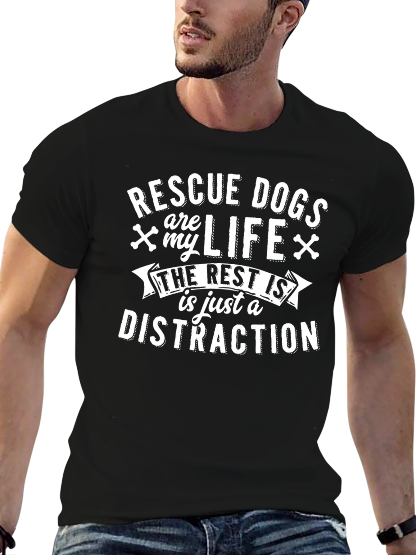 Rescue Dogs Are My Life Graphic Tee