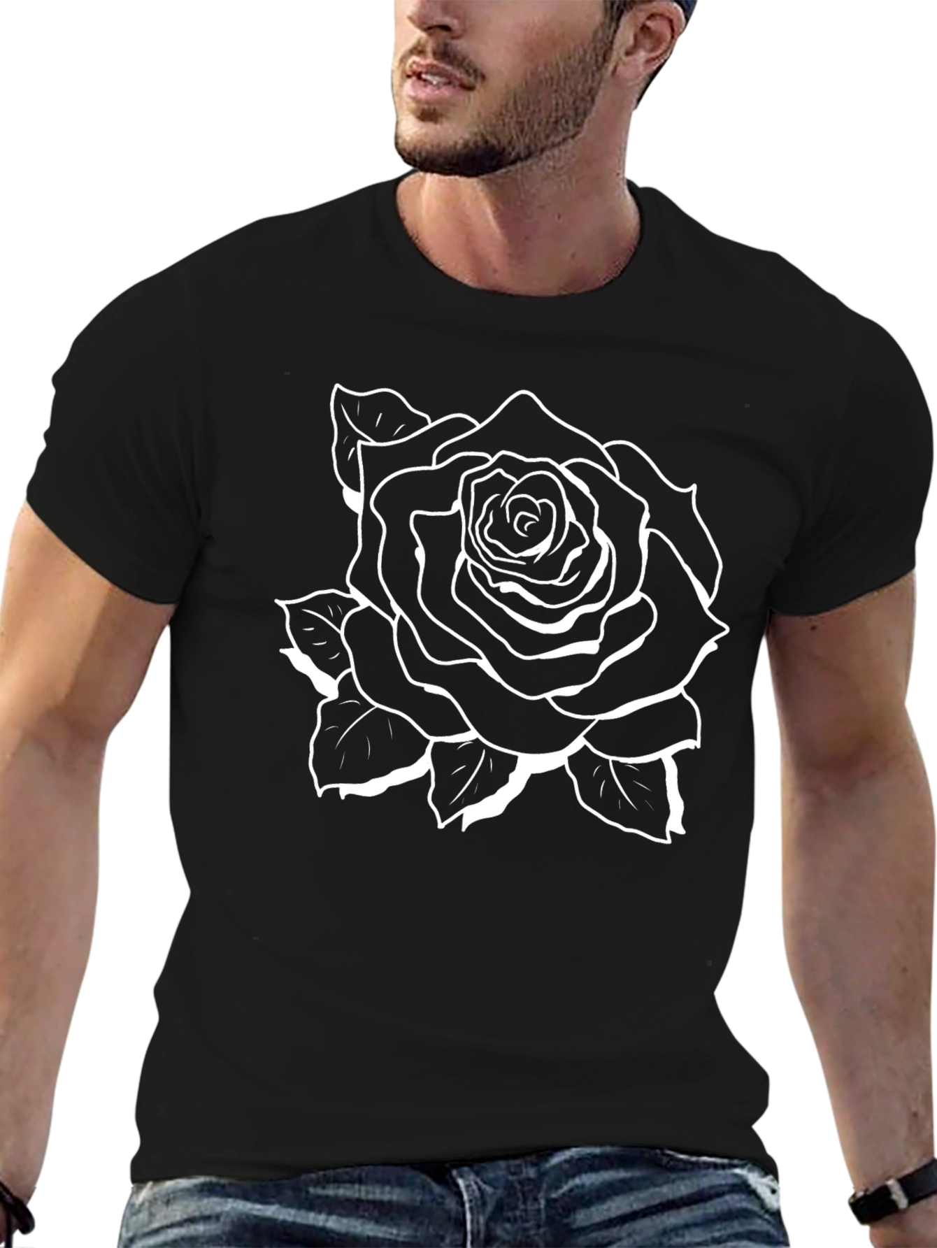 Black Rose Graphic Tee - Stylish Casual Wear