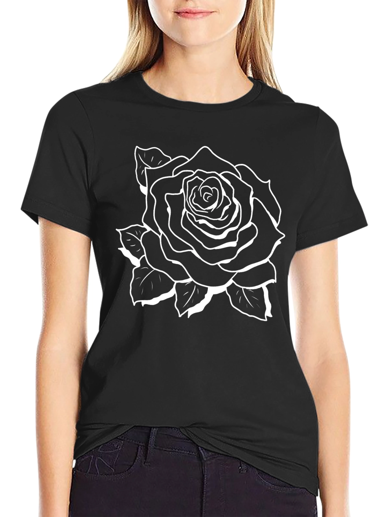 Black Rose Graphic Tee - Stylish Casual Wear