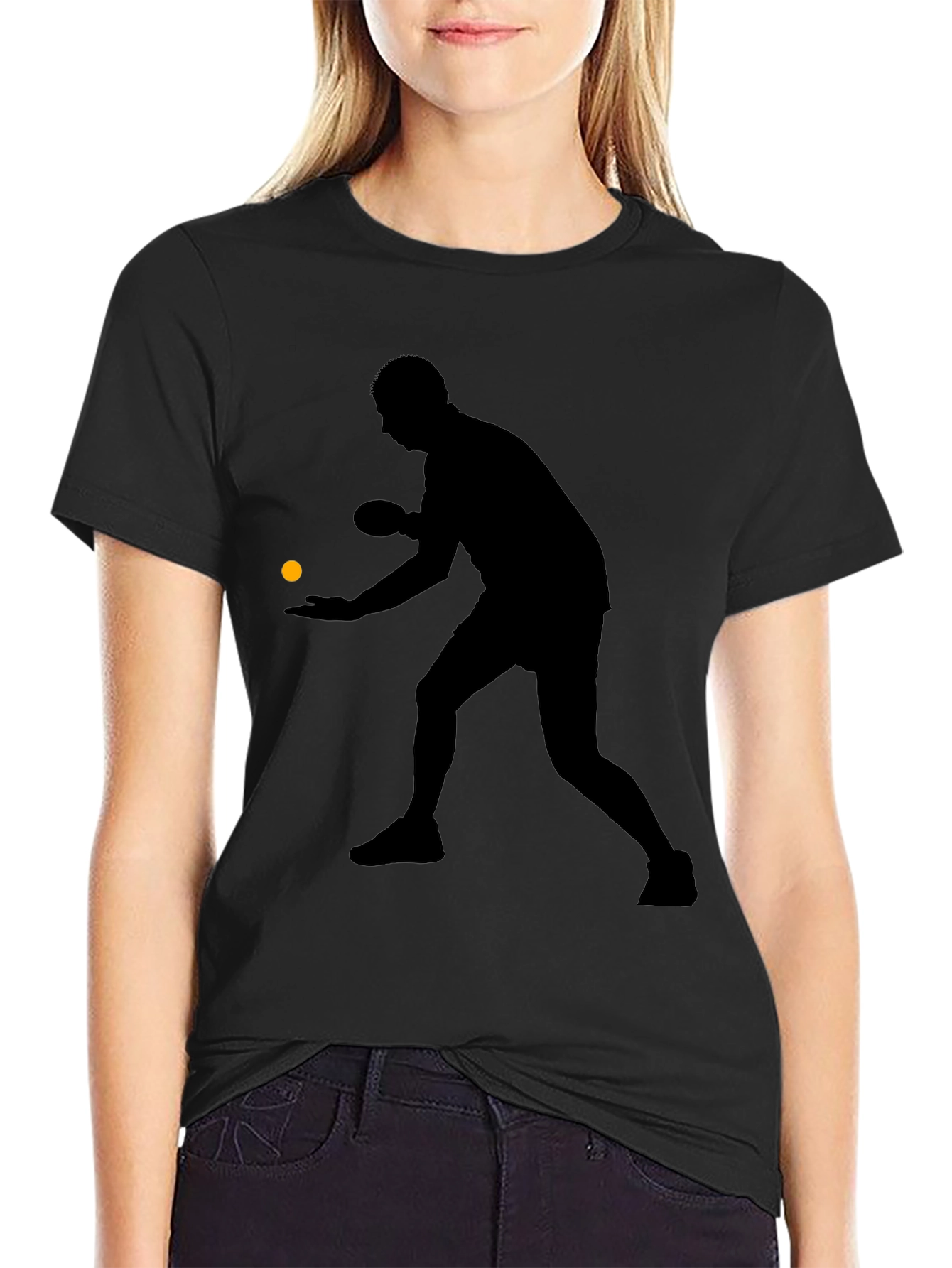 Ping Pong Player Silhouette T-Shirt