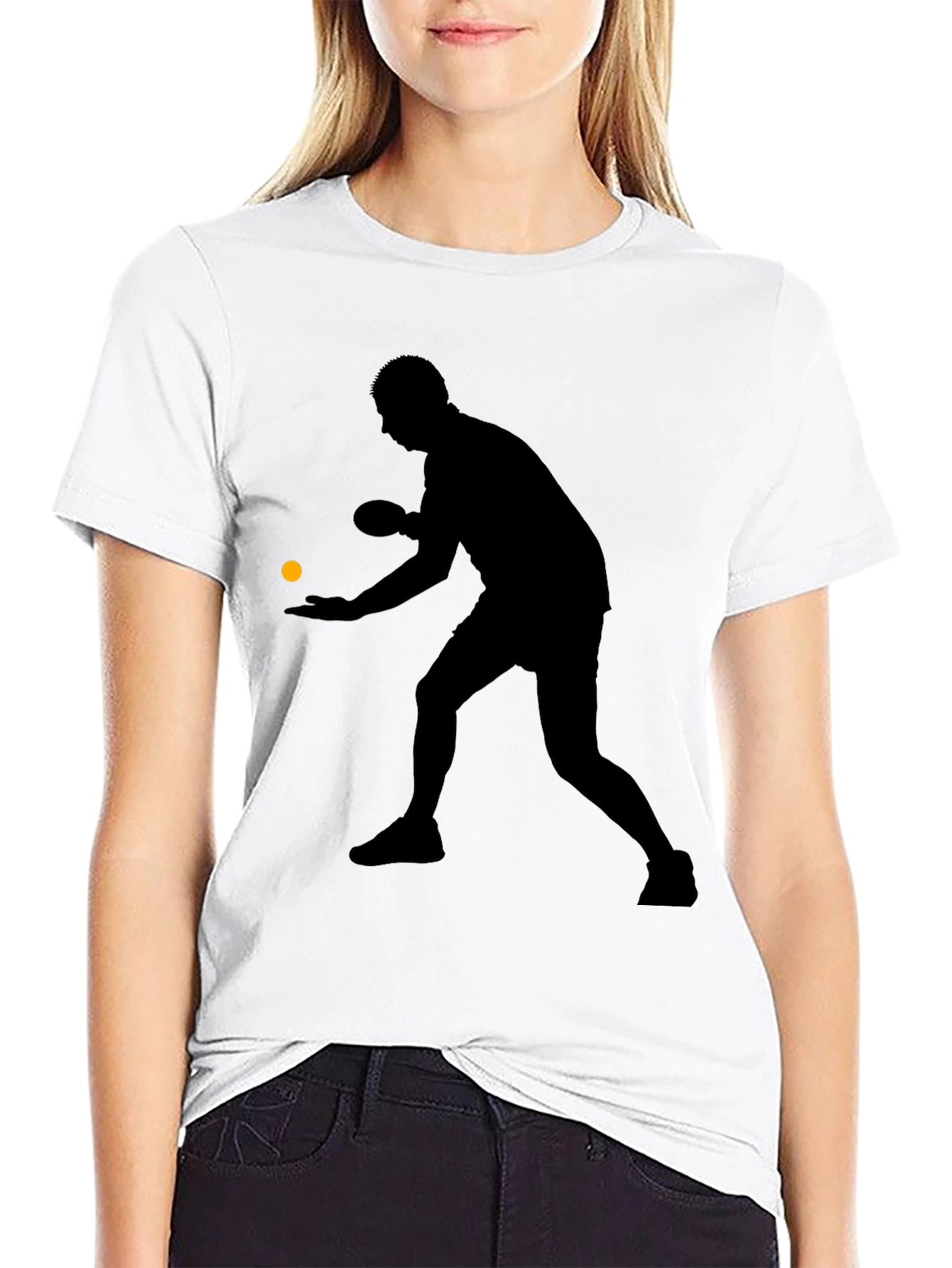 Ping Pong Player Silhouette T-Shirt