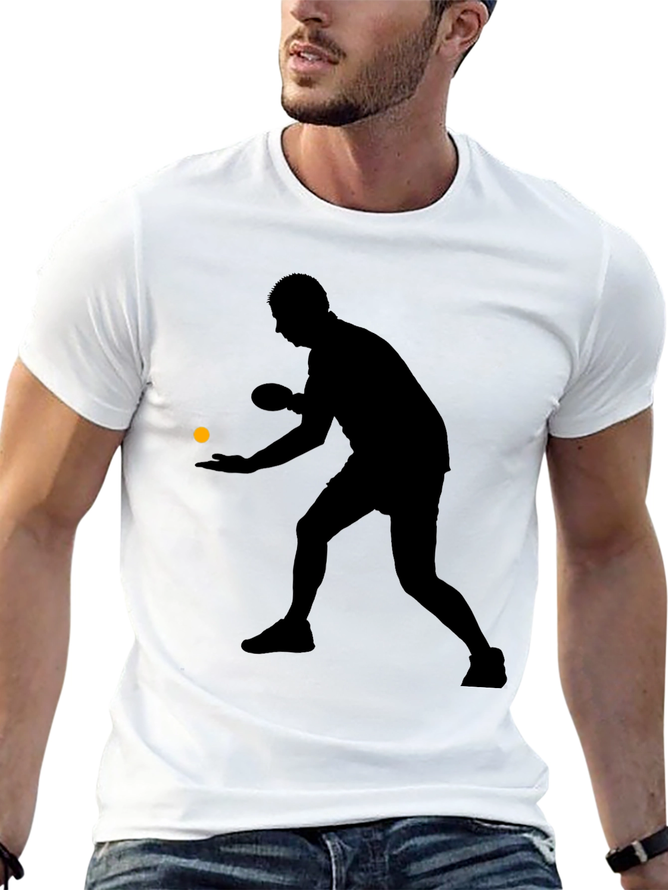 Ping Pong Player Silhouette T-Shirt