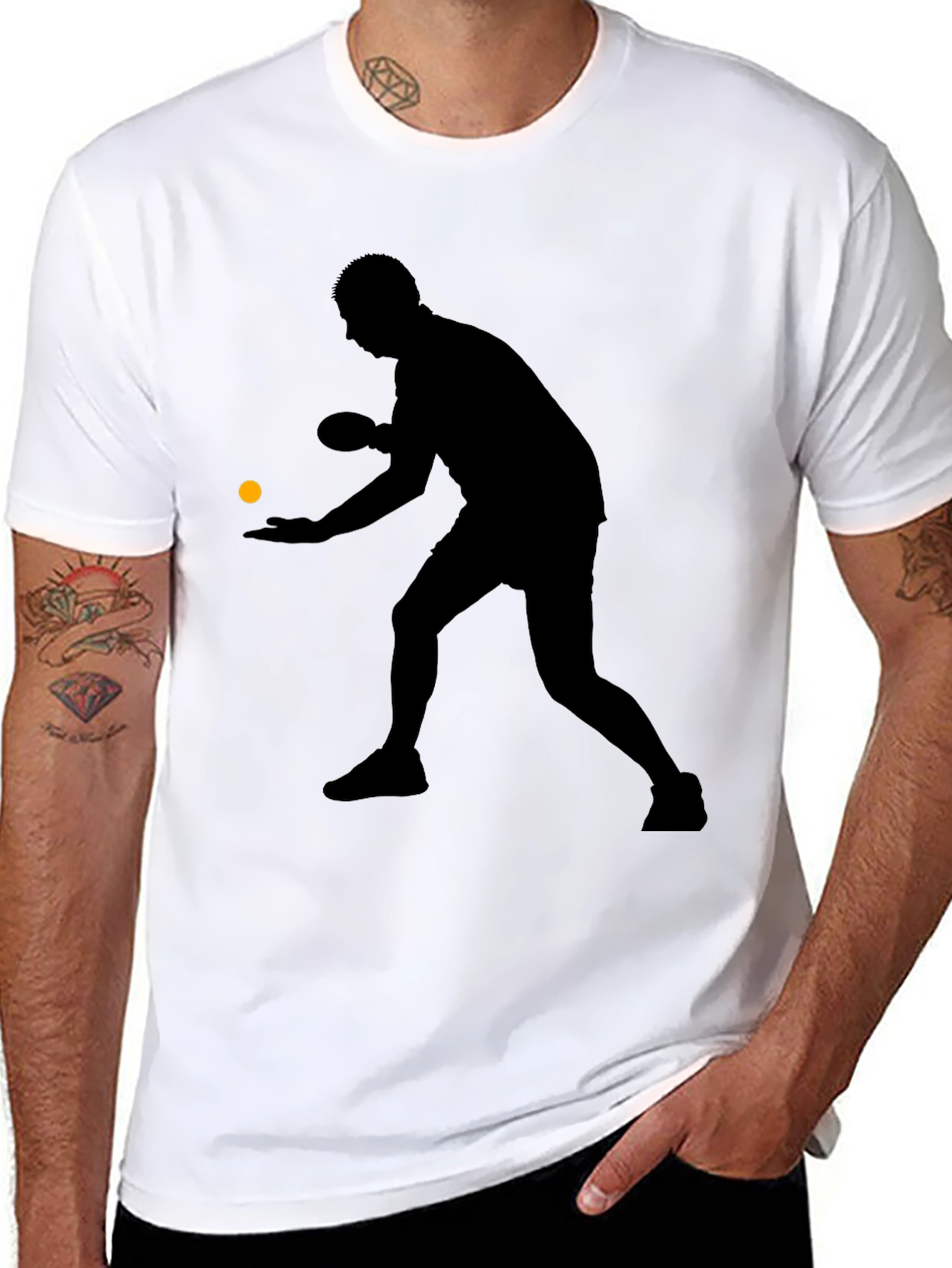 Ping Pong Player Silhouette T-Shirt