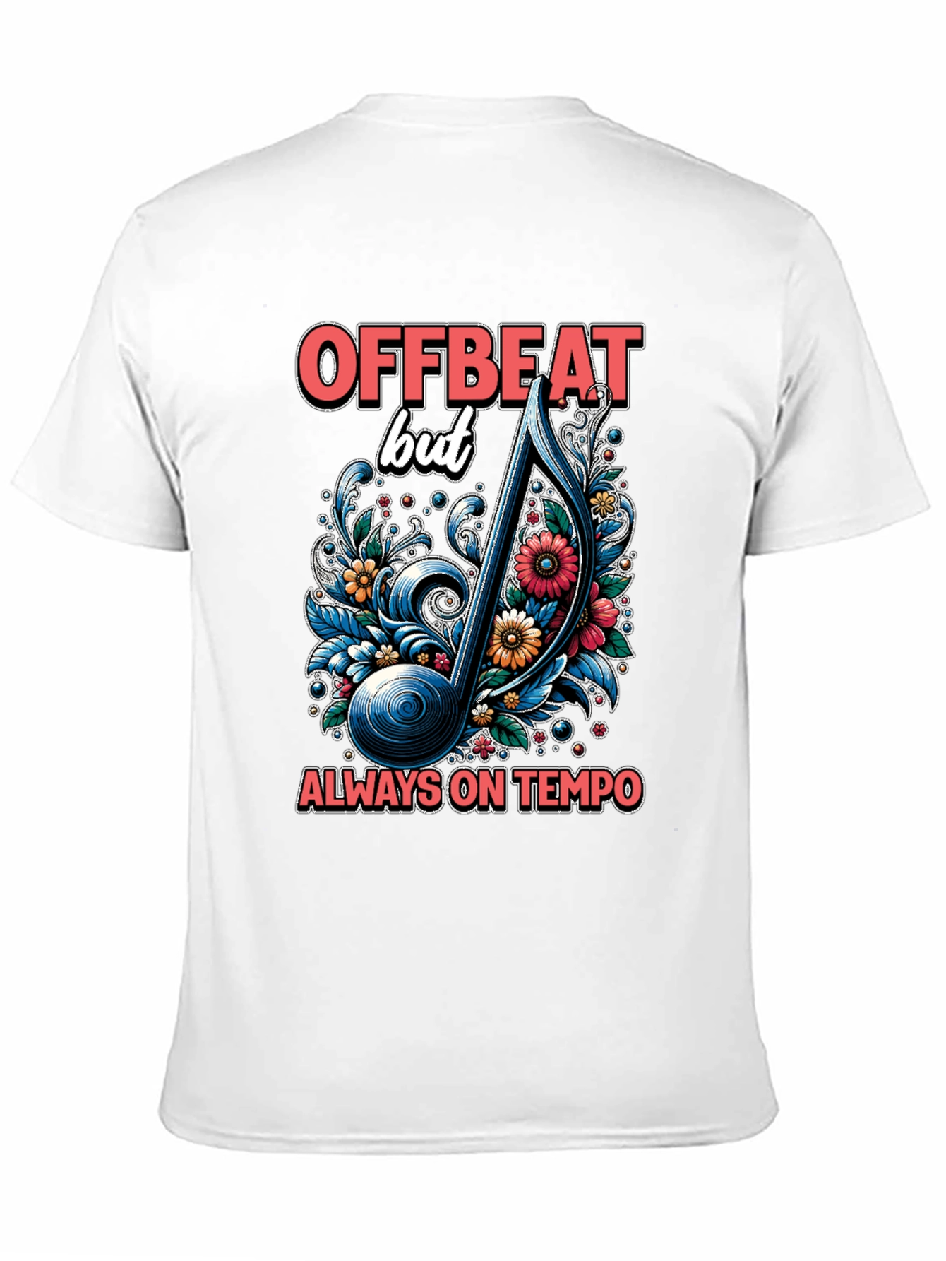 Offbeat Musical Note Graphic T-Shirt