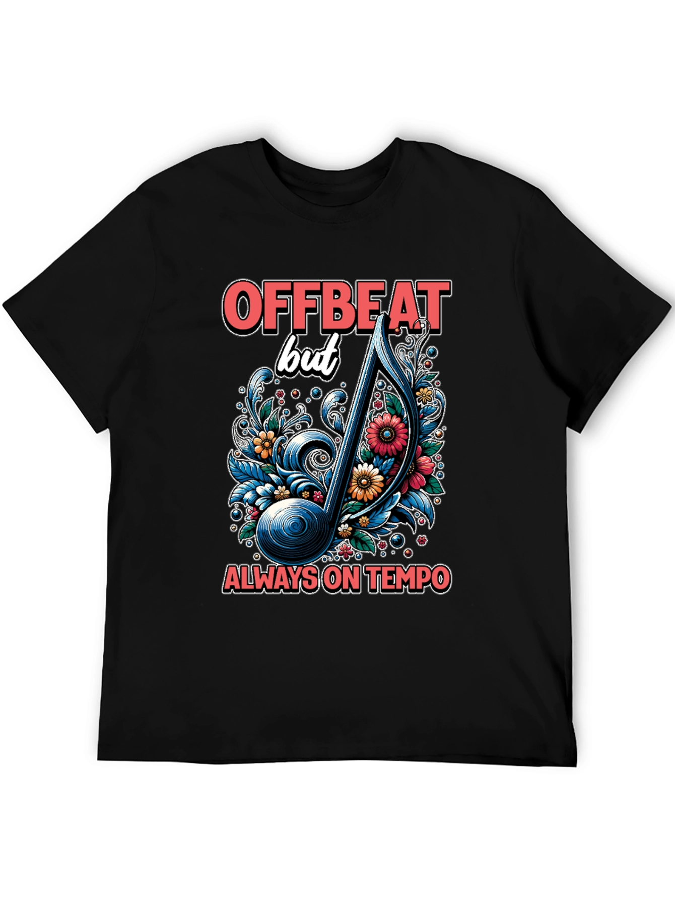 Offbeat Musical Note Graphic T-Shirt