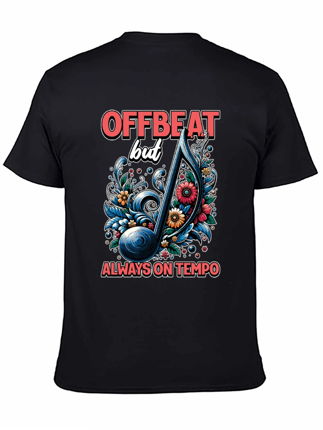 Offbeat Musical Note Graphic T-Shirt