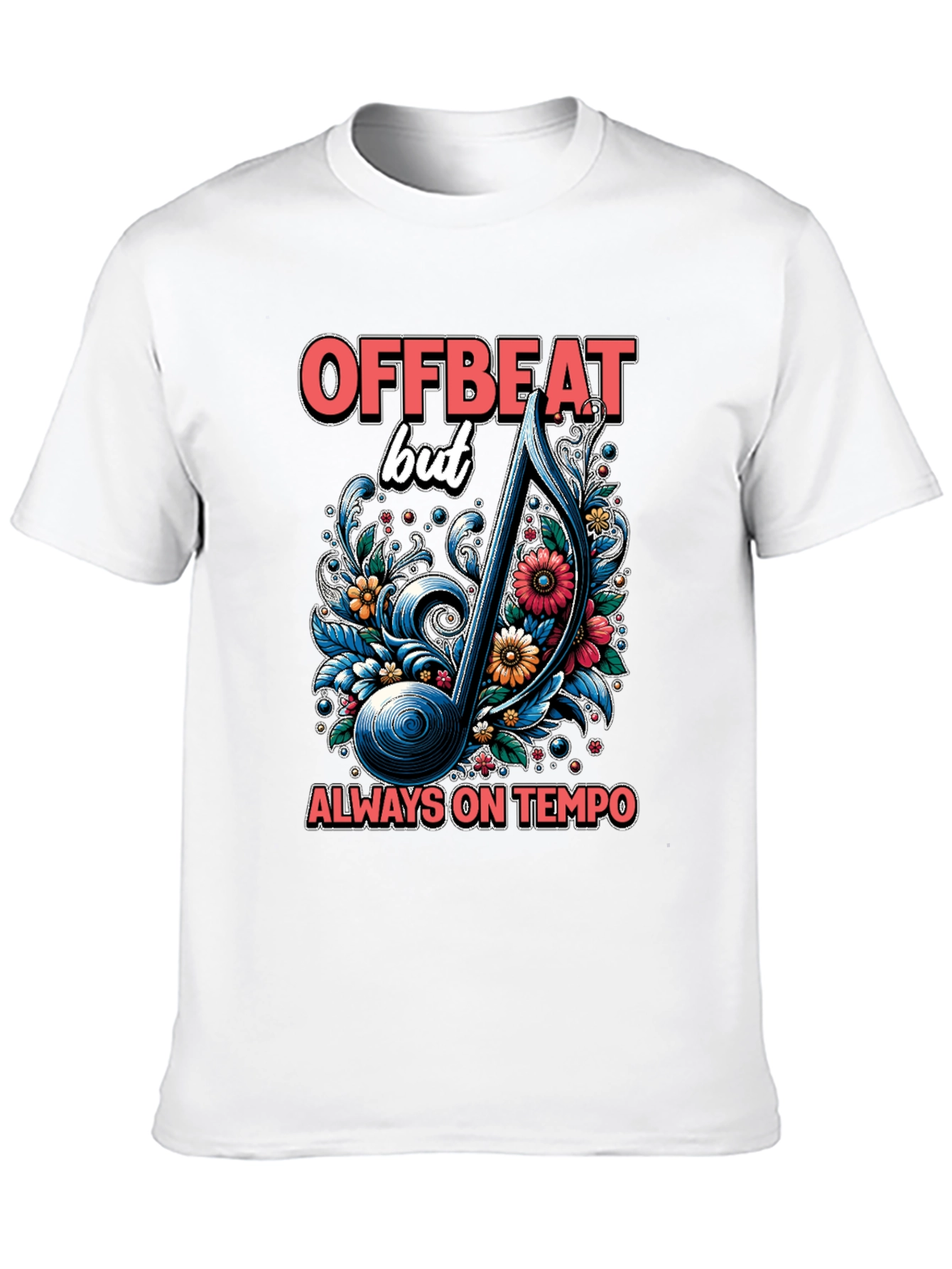 Offbeat Musical Note Graphic T-Shirt