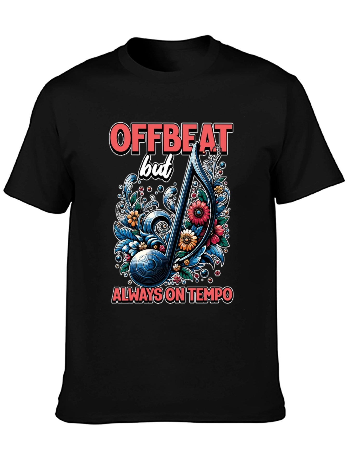Offbeat Musical Note Graphic T-Shirt