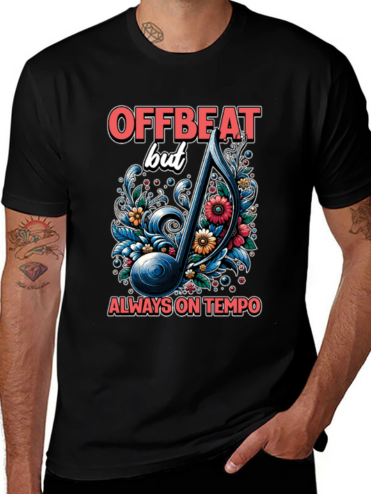 Offbeat Musical Note Graphic T-Shirt