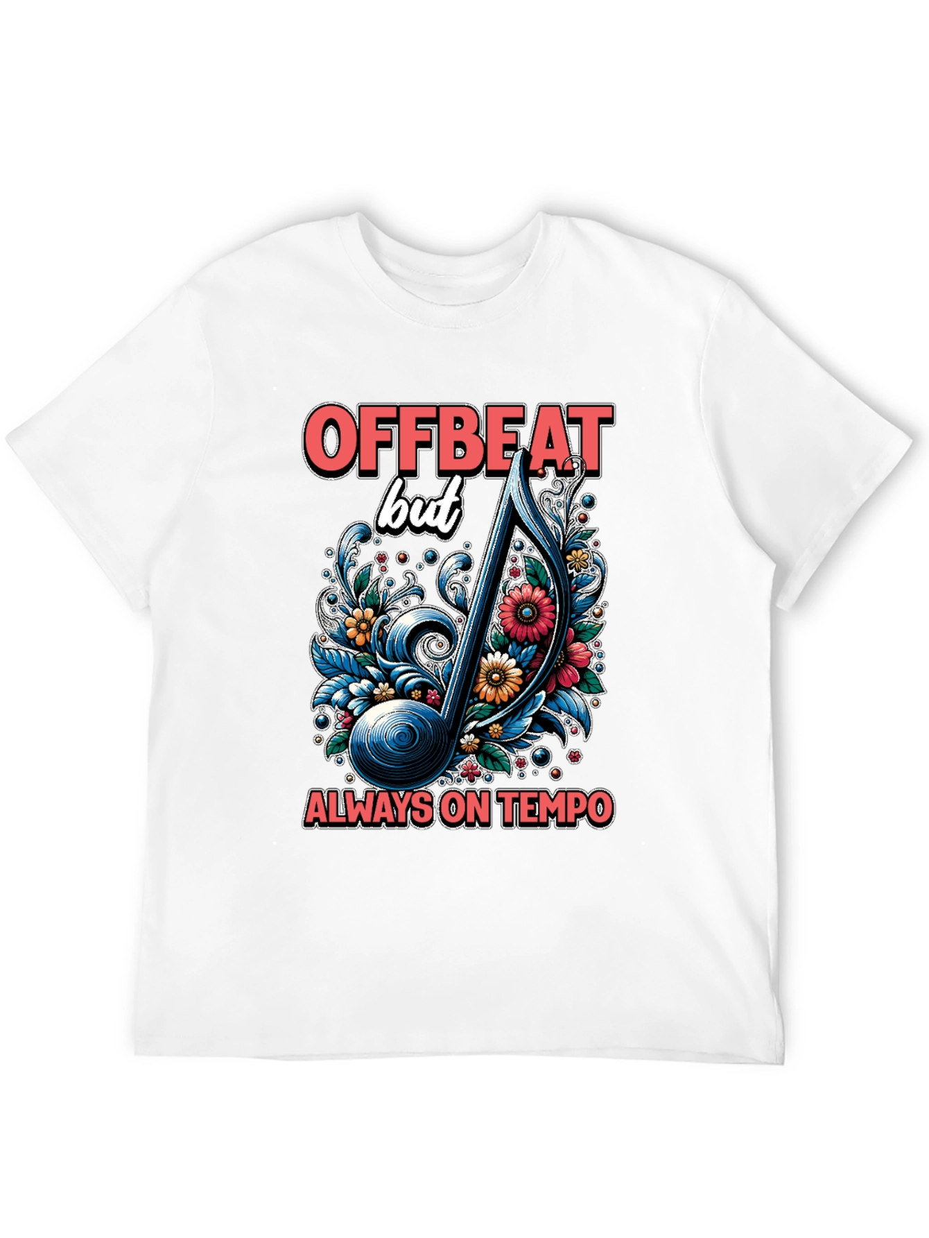 Offbeat Musical Note Graphic T-Shirt