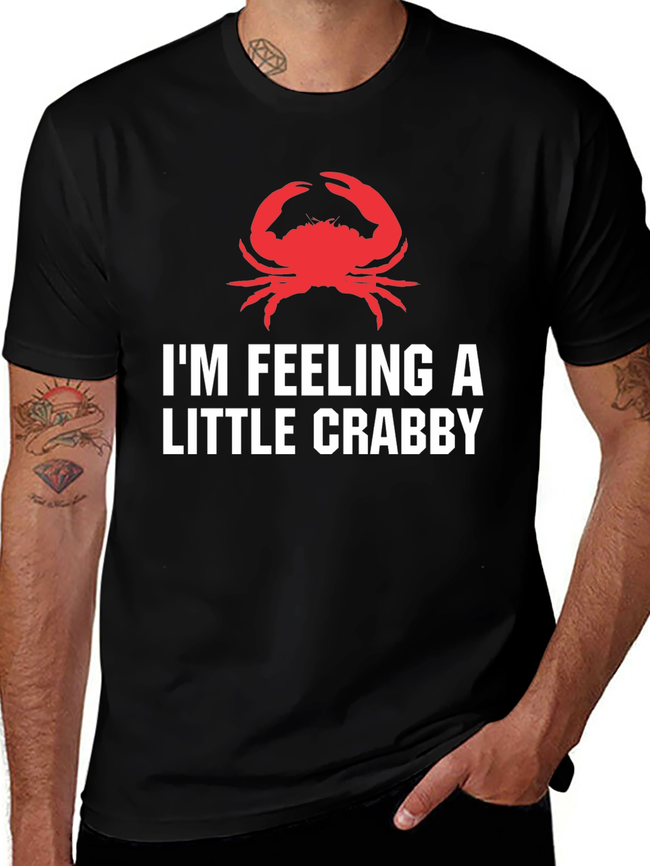 Feeling Crabby Graphic Tee - Black Cotton T-Shirt