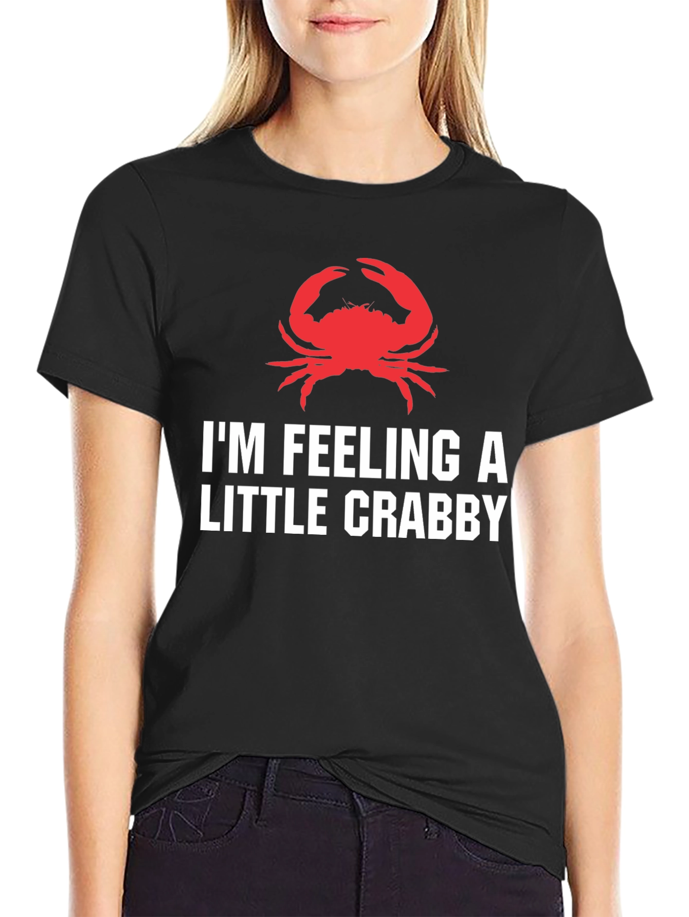 Feeling Crabby Graphic Tee - Black Cotton T-Shirt