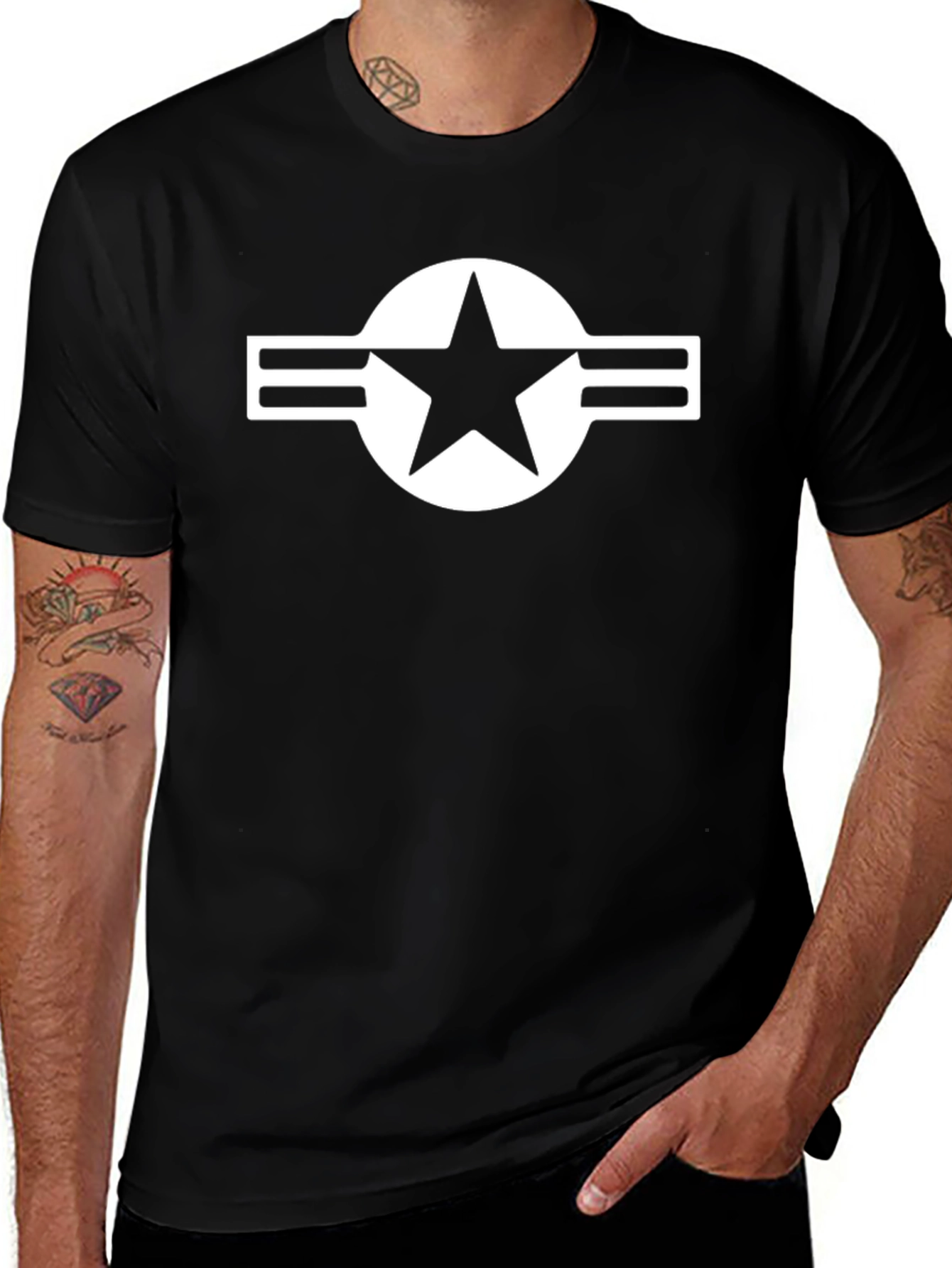 US Air Force Star Logo Black T-Shirt
