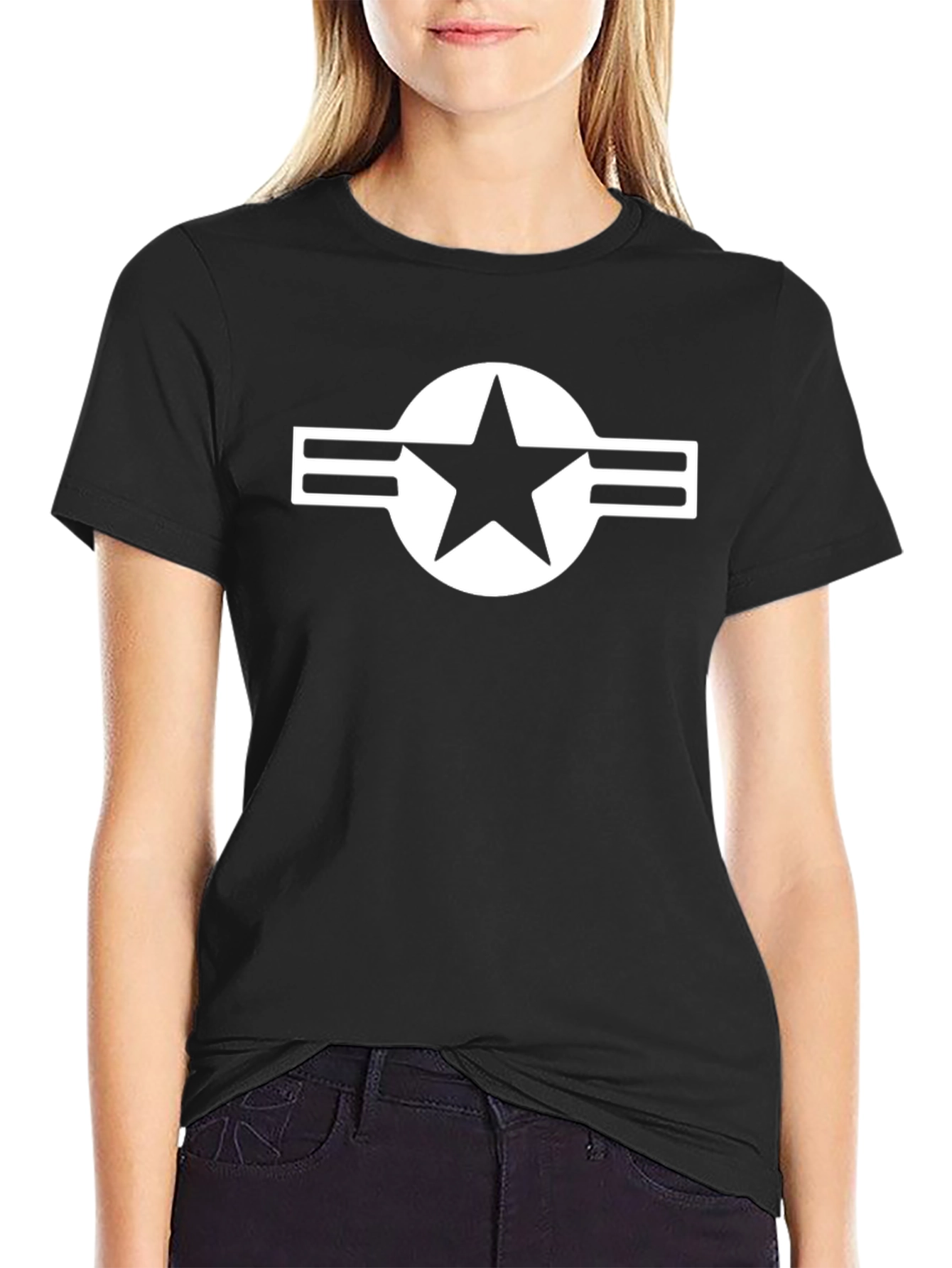 US Air Force Star Logo Black T-Shirt