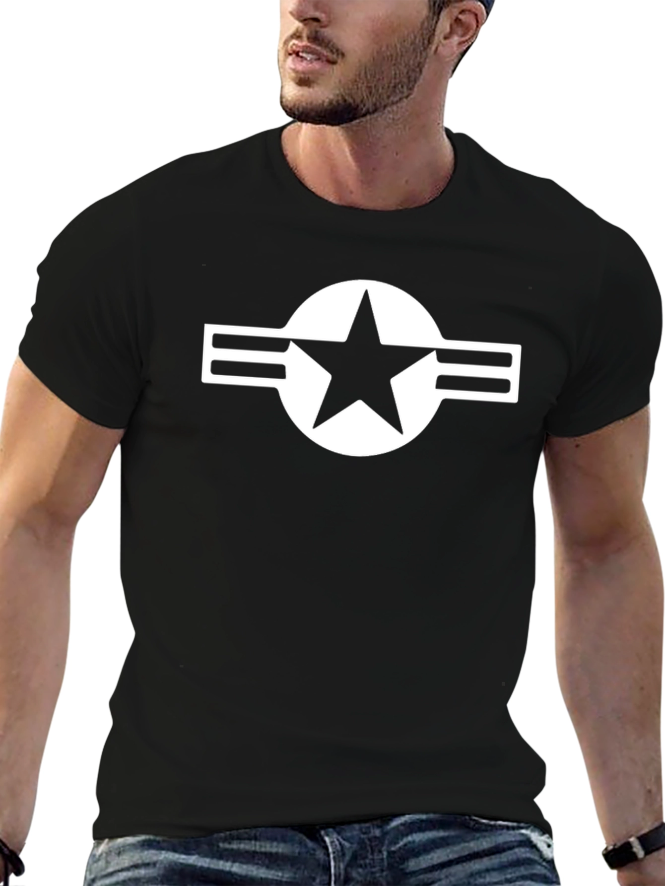 US Air Force Star Logo Black T-Shirt