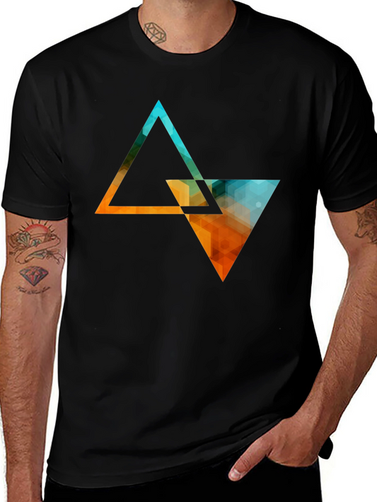 Geometric Triangle Graphic Tee - Modern Style