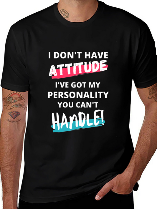 Attitude Personality Graphic Tee - Black