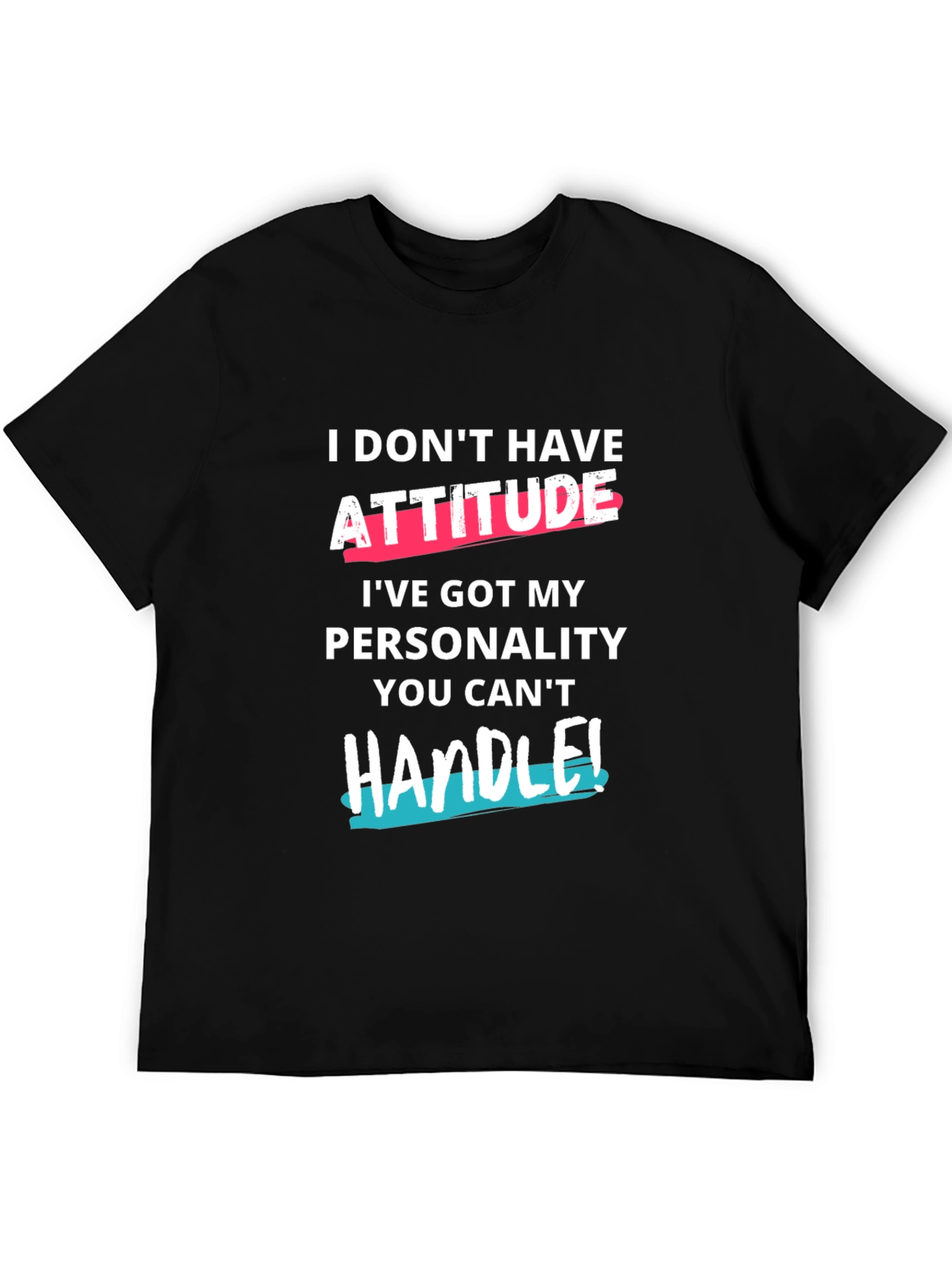 Attitude Personality Graphic Tee - Black