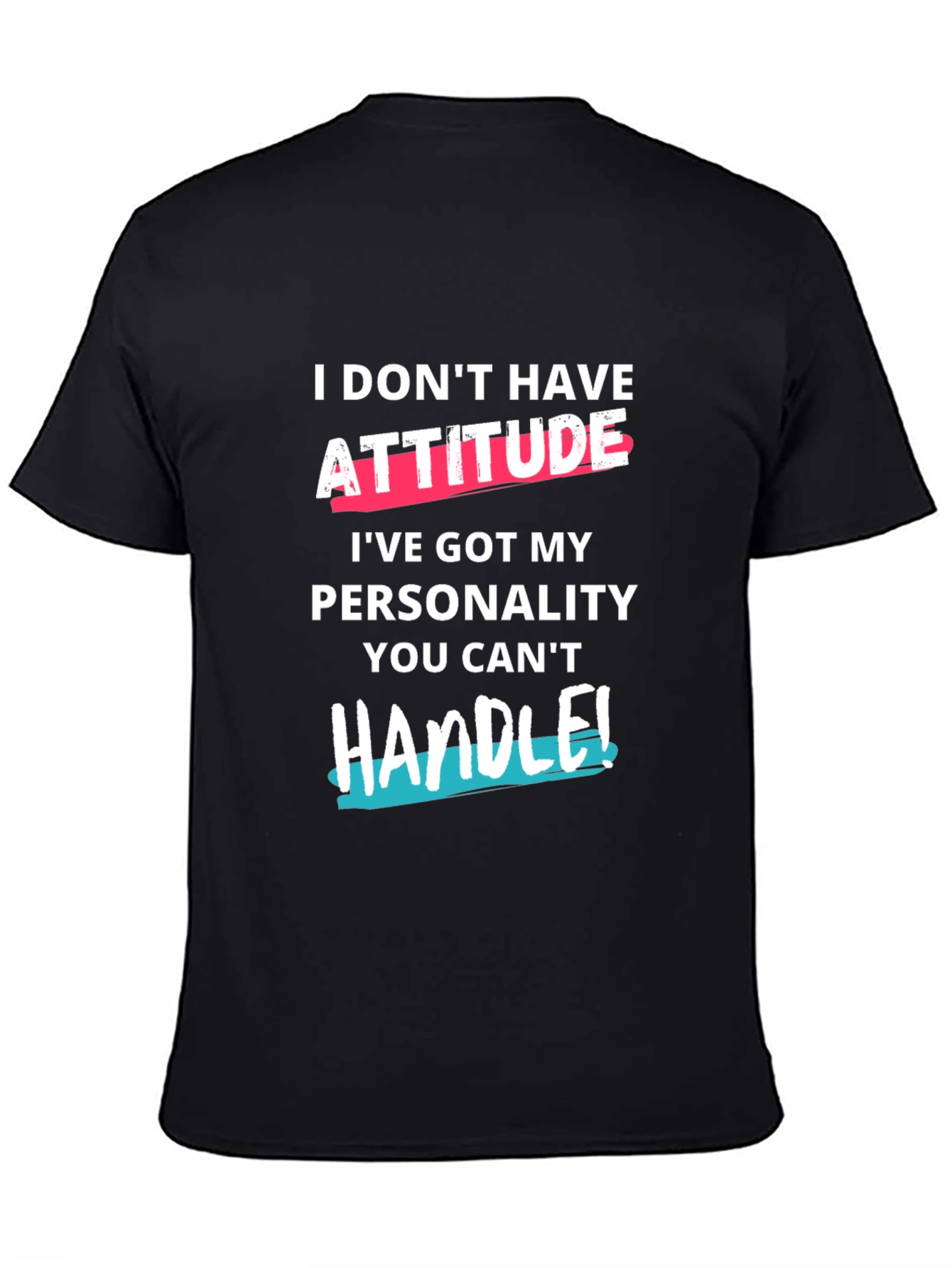 Attitude Personality Graphic Tee - Black