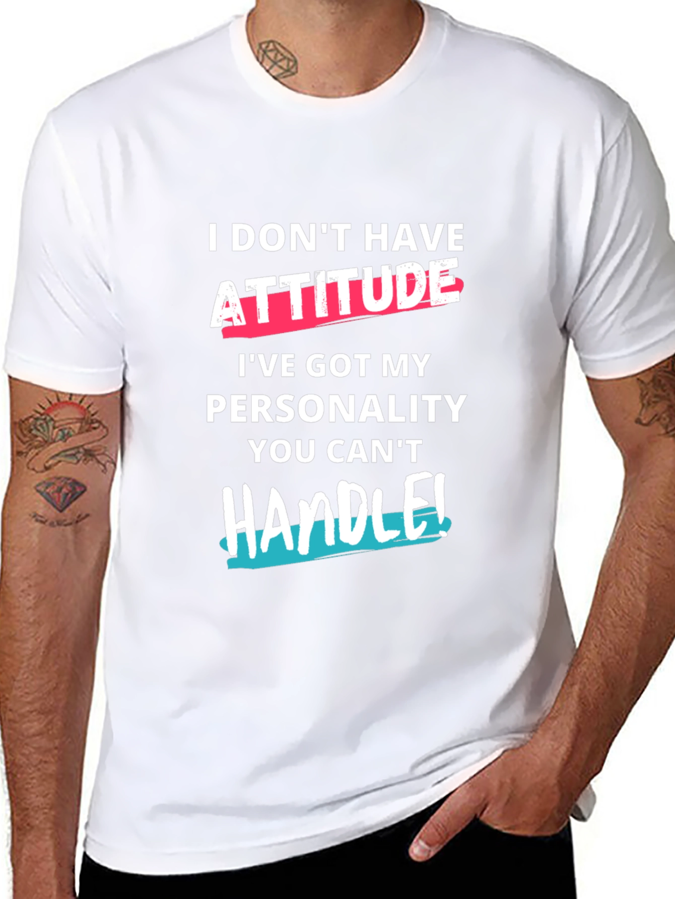 Attitude Personality Graphic Tee - Black